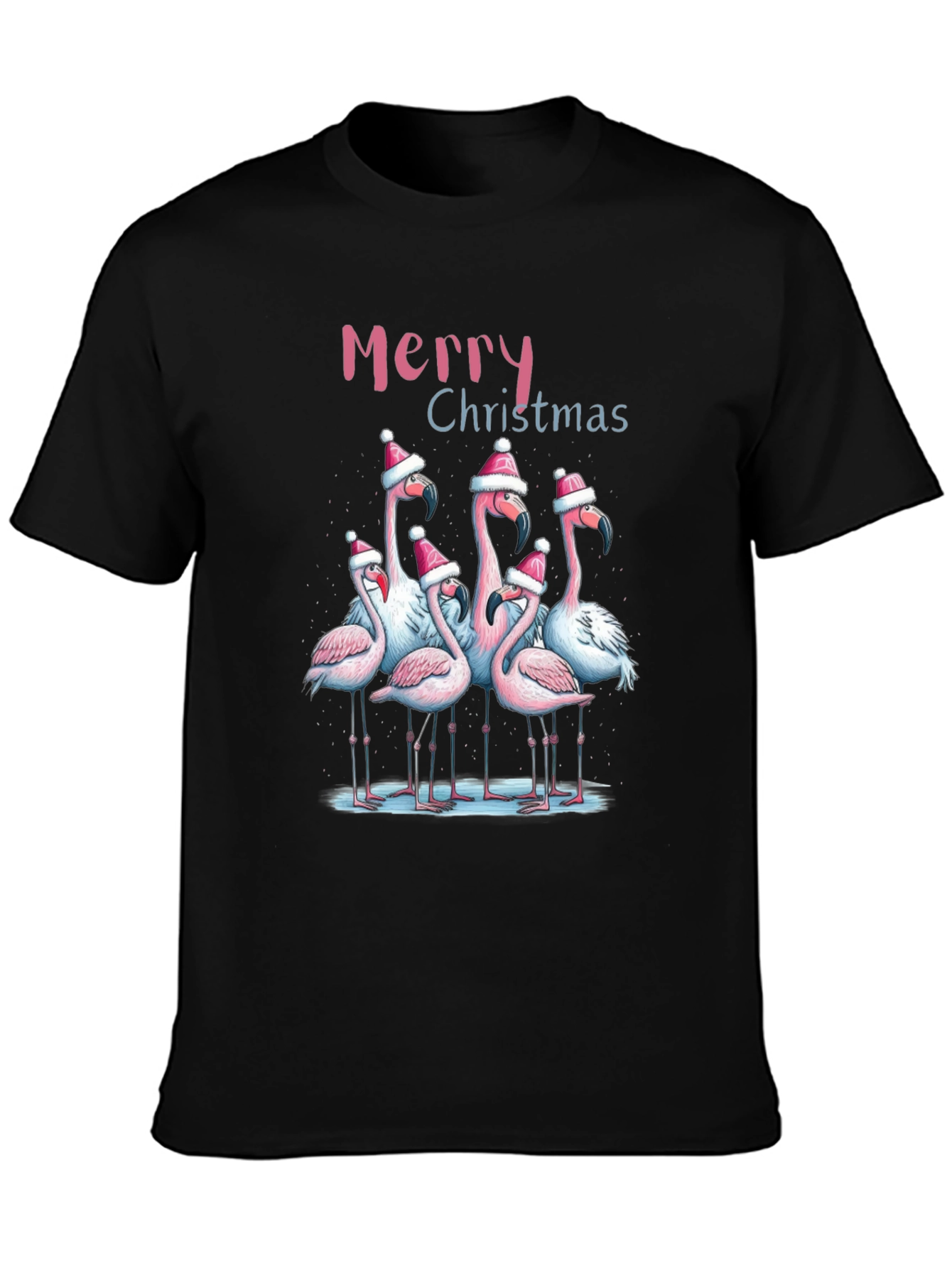 Flamingo Merry Christmas Graphic Tee