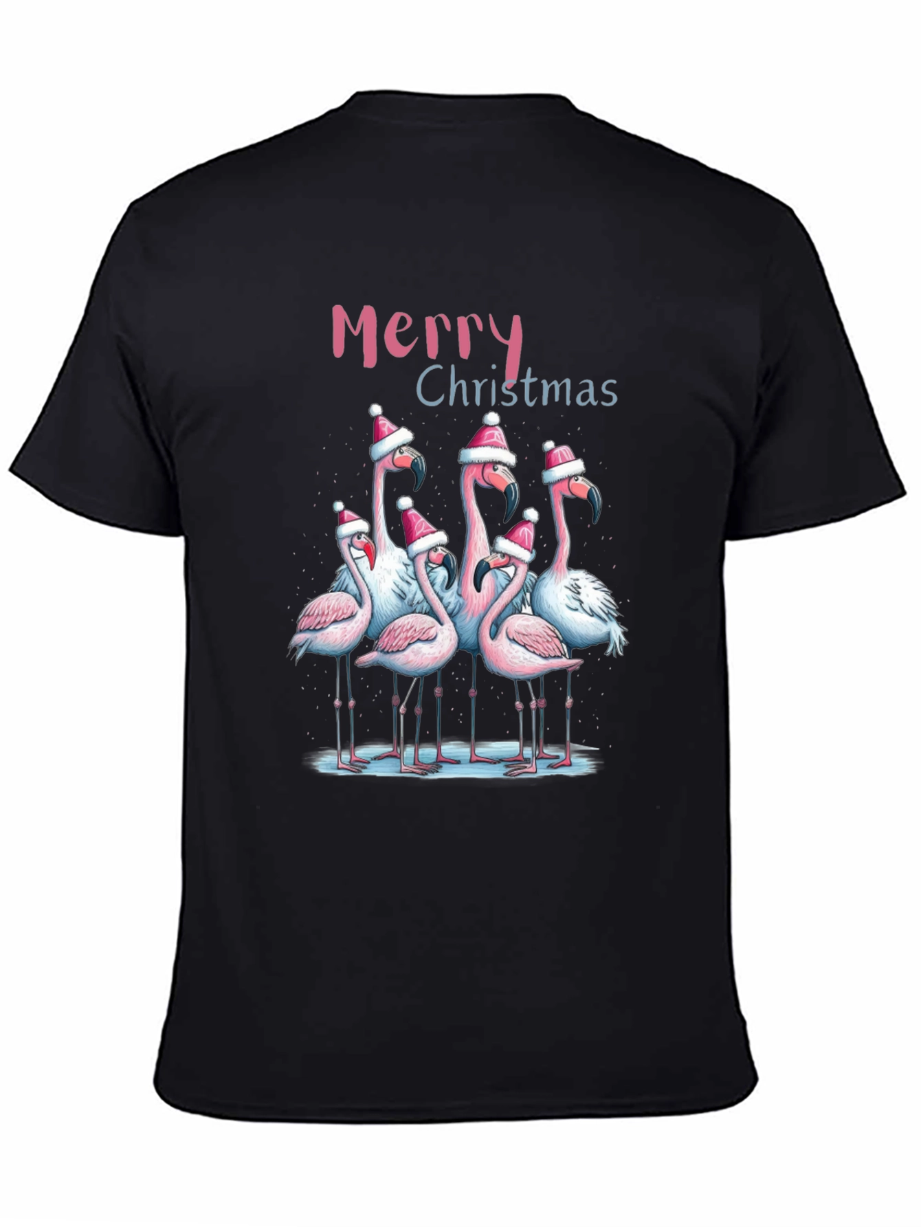 Flamingo Merry Christmas Graphic Tee