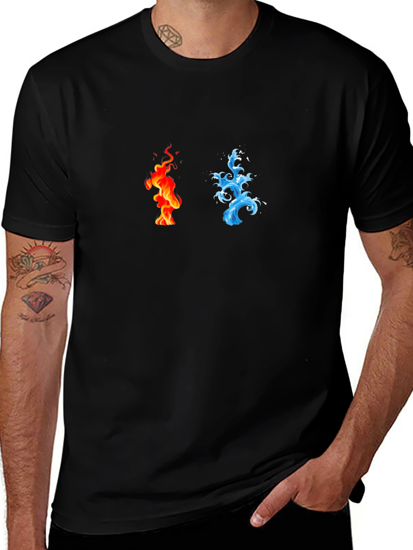 Elements T-Shirt - Fire and Water Design