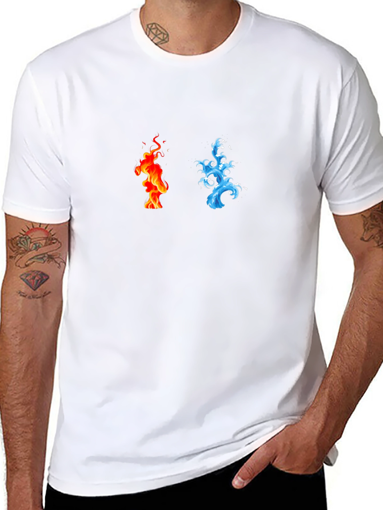 Elements T-Shirt - Fire and Water Design