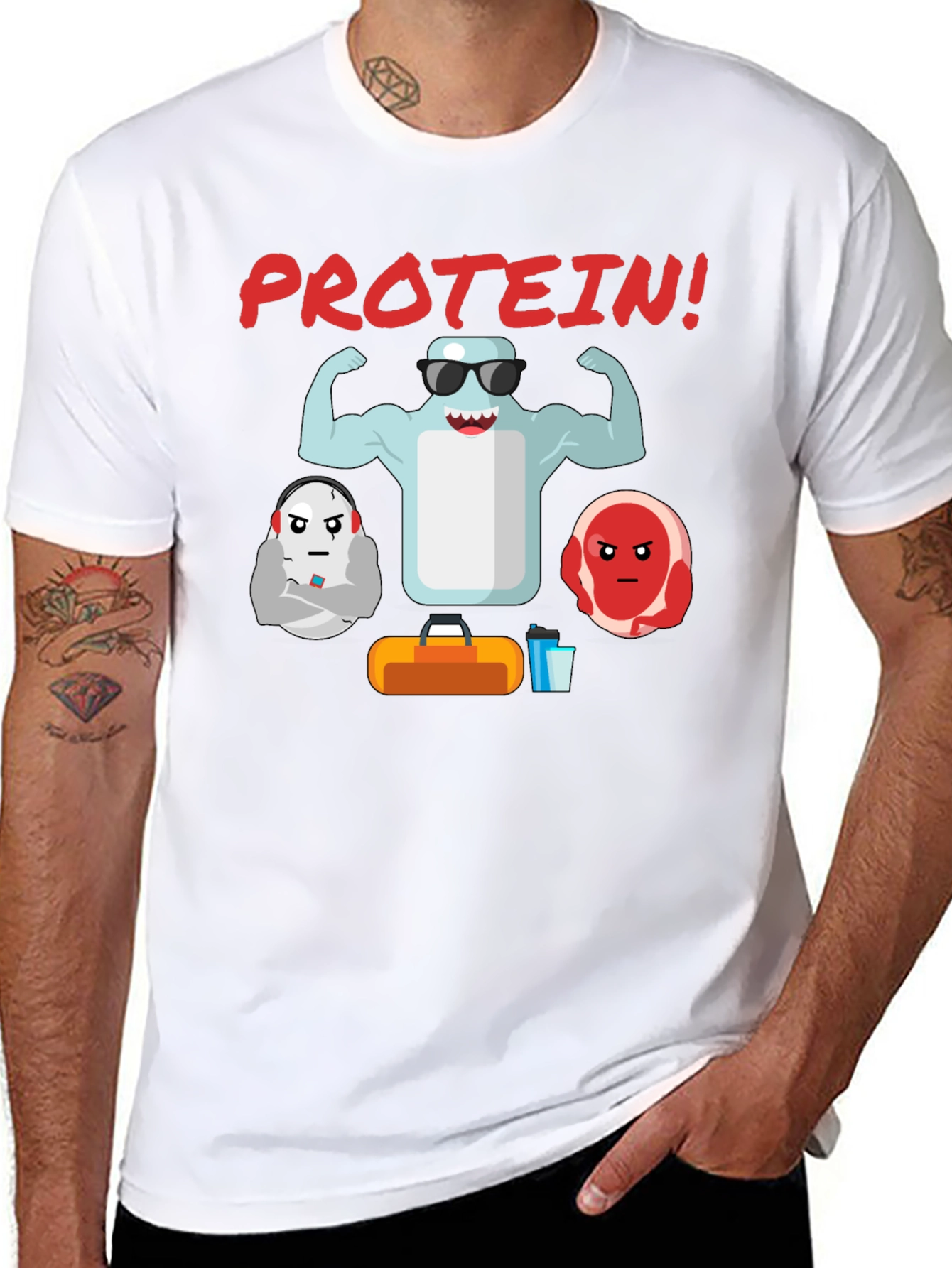 Protein Gym T-Shirt - Funny Workout Tee