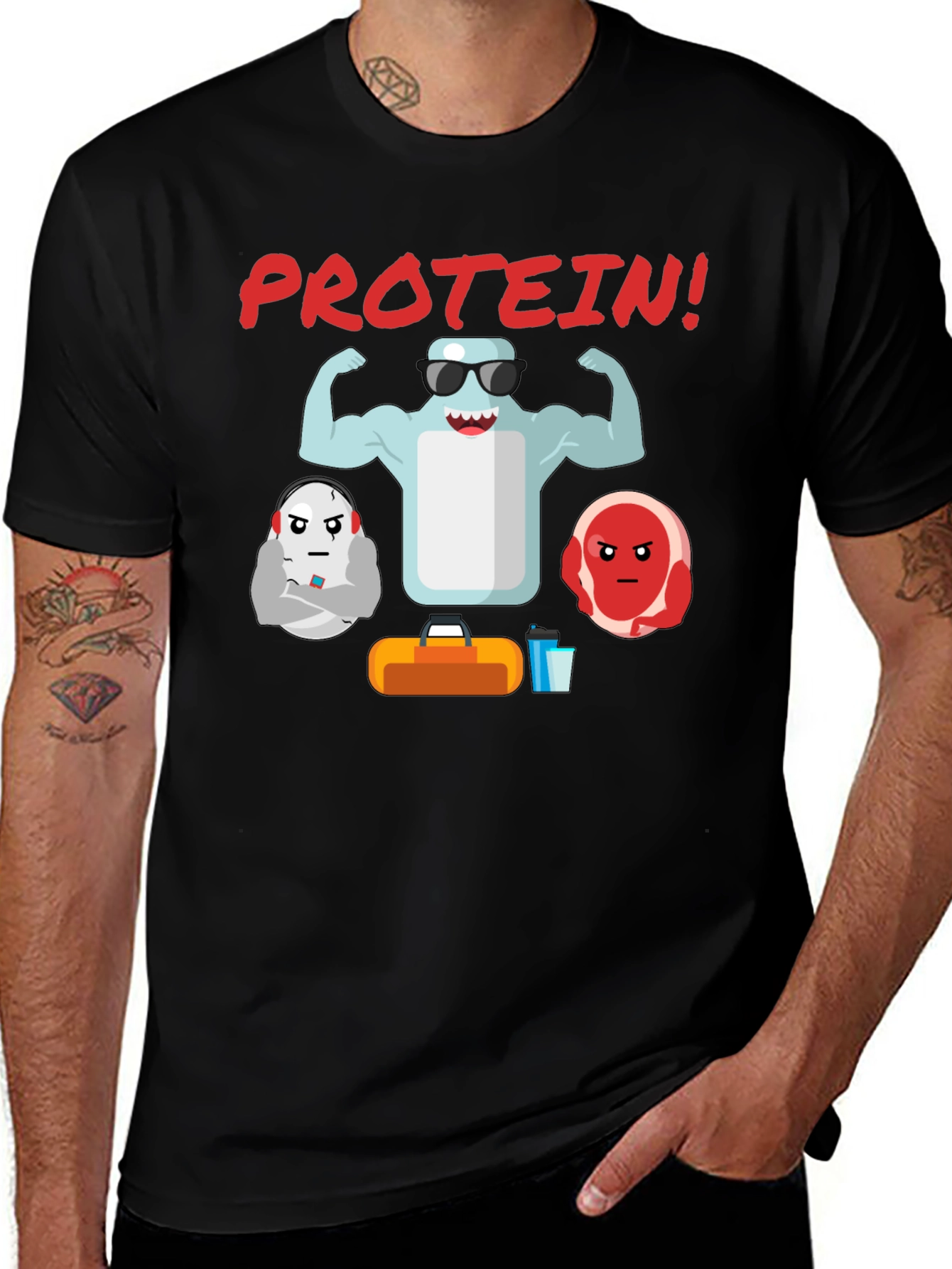 Protein Gym T-Shirt - Funny Workout Tee