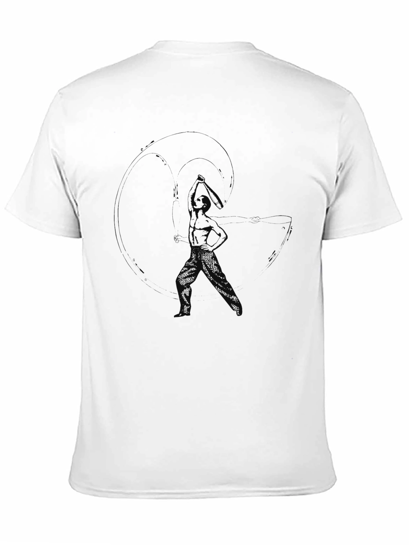 Mens Black Graphic Tee - Abstract Figure Design