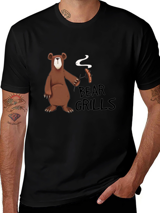 Bear Grills Funny Graphic Tee - BBQ Humor T-Shirt