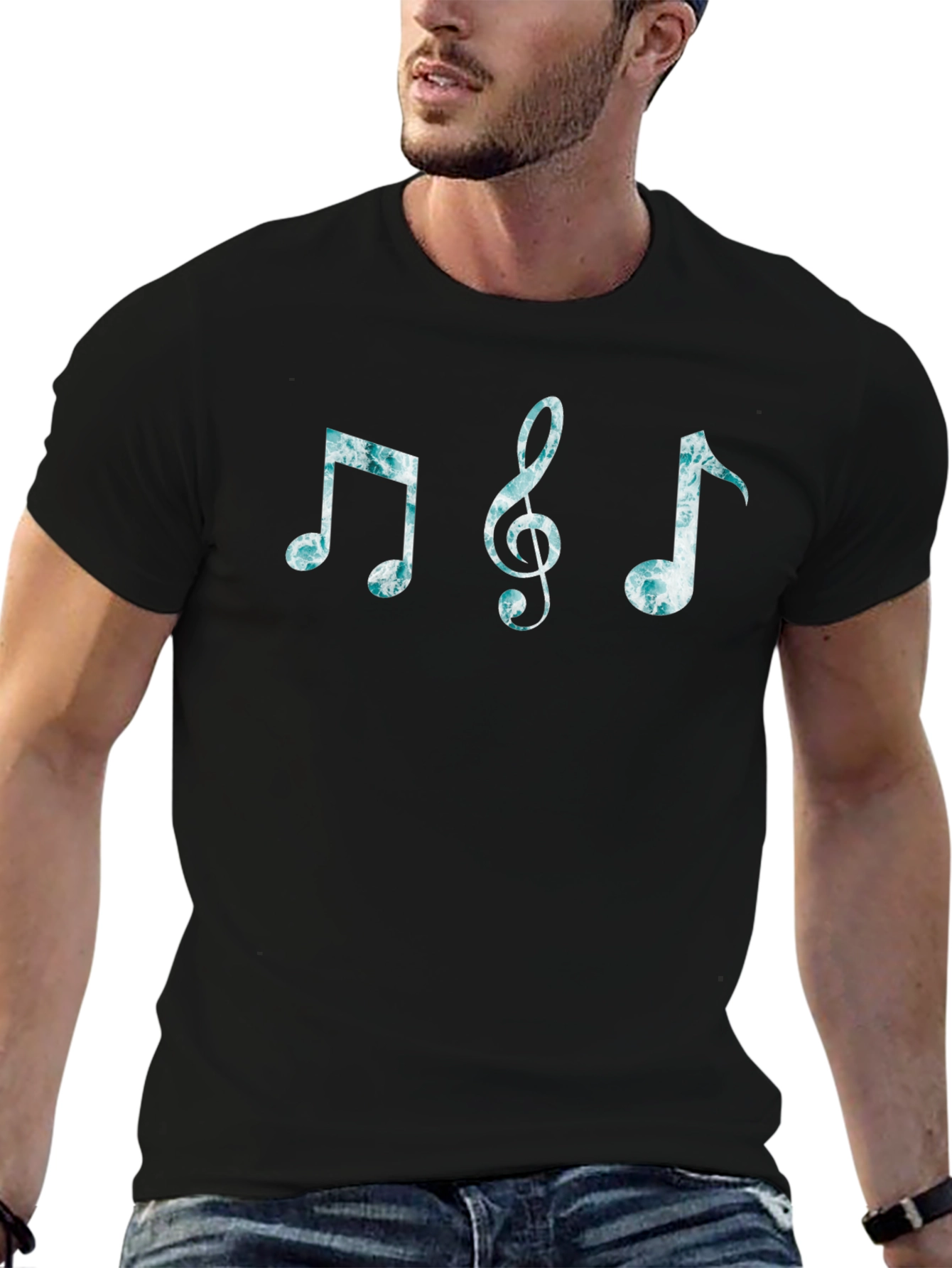 Musical Notes Black T-Shirt