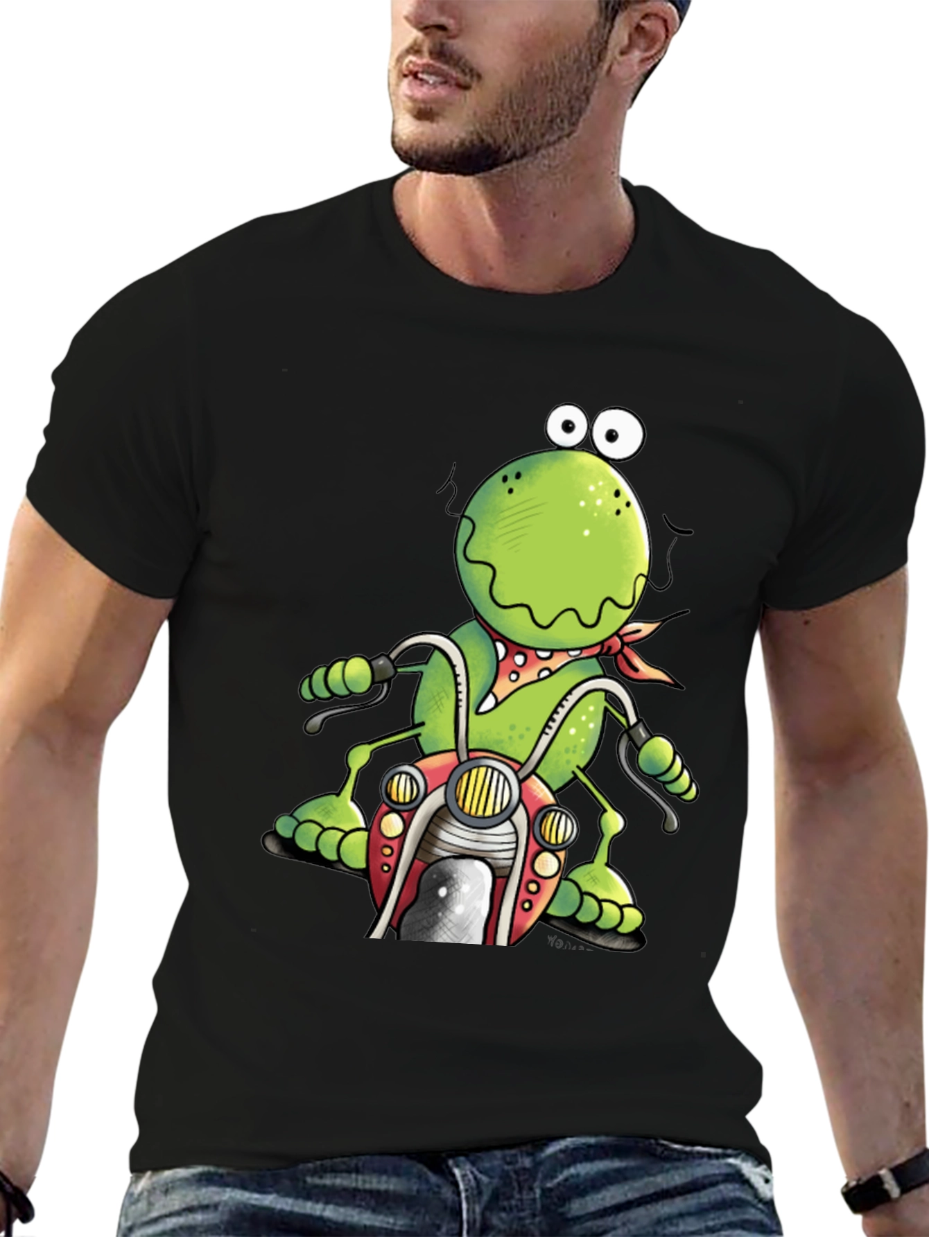 Frog Motorcycle Graphic T-Shirt