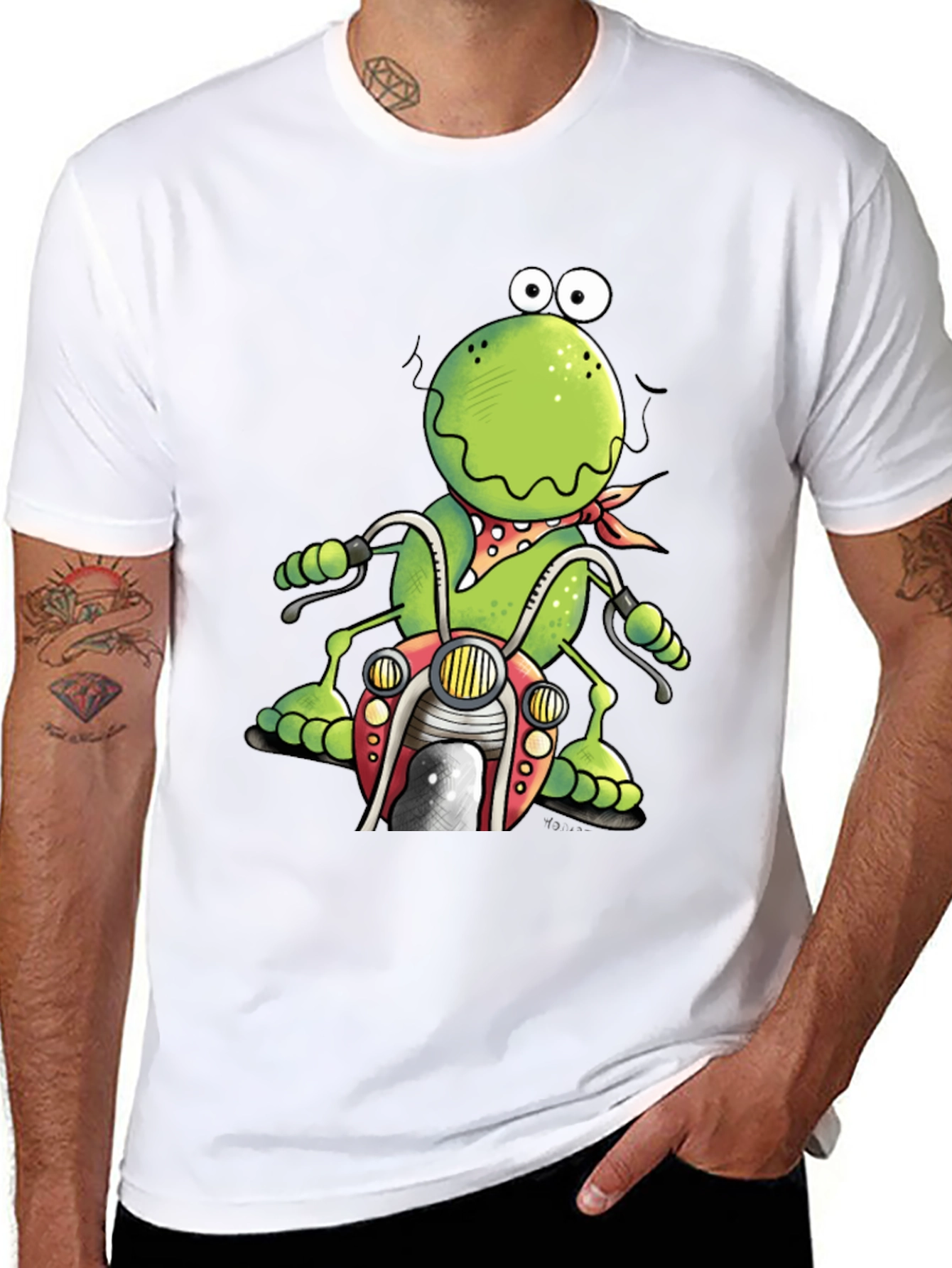 Frog Motorcycle Graphic T-Shirt