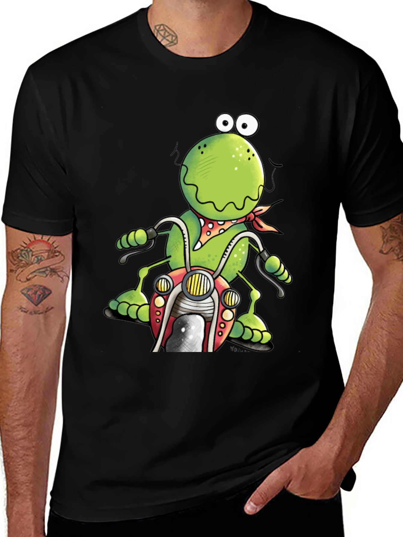 Frog Motorcycle Graphic T-Shirt