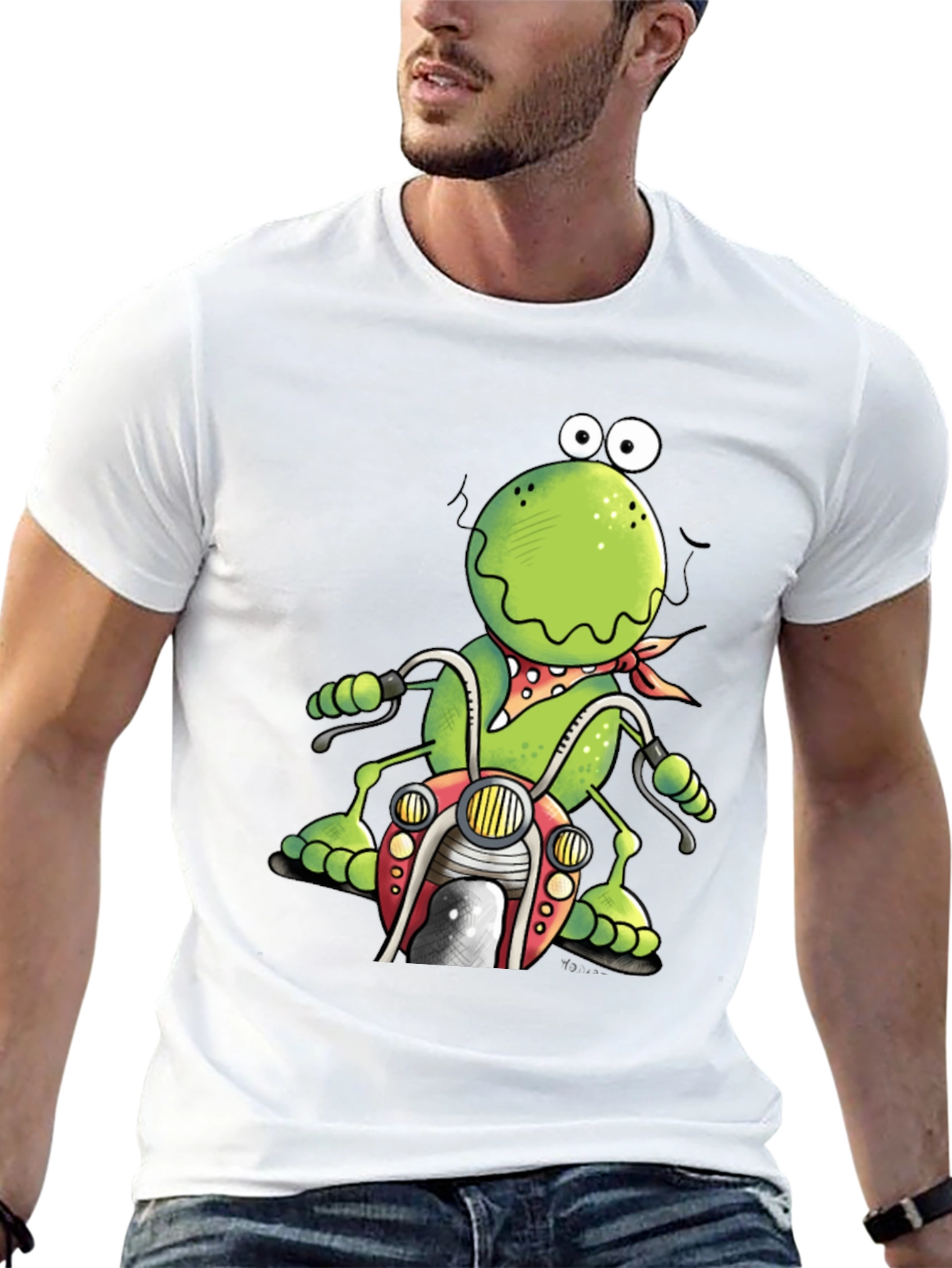 Frog Motorcycle Graphic T-Shirt