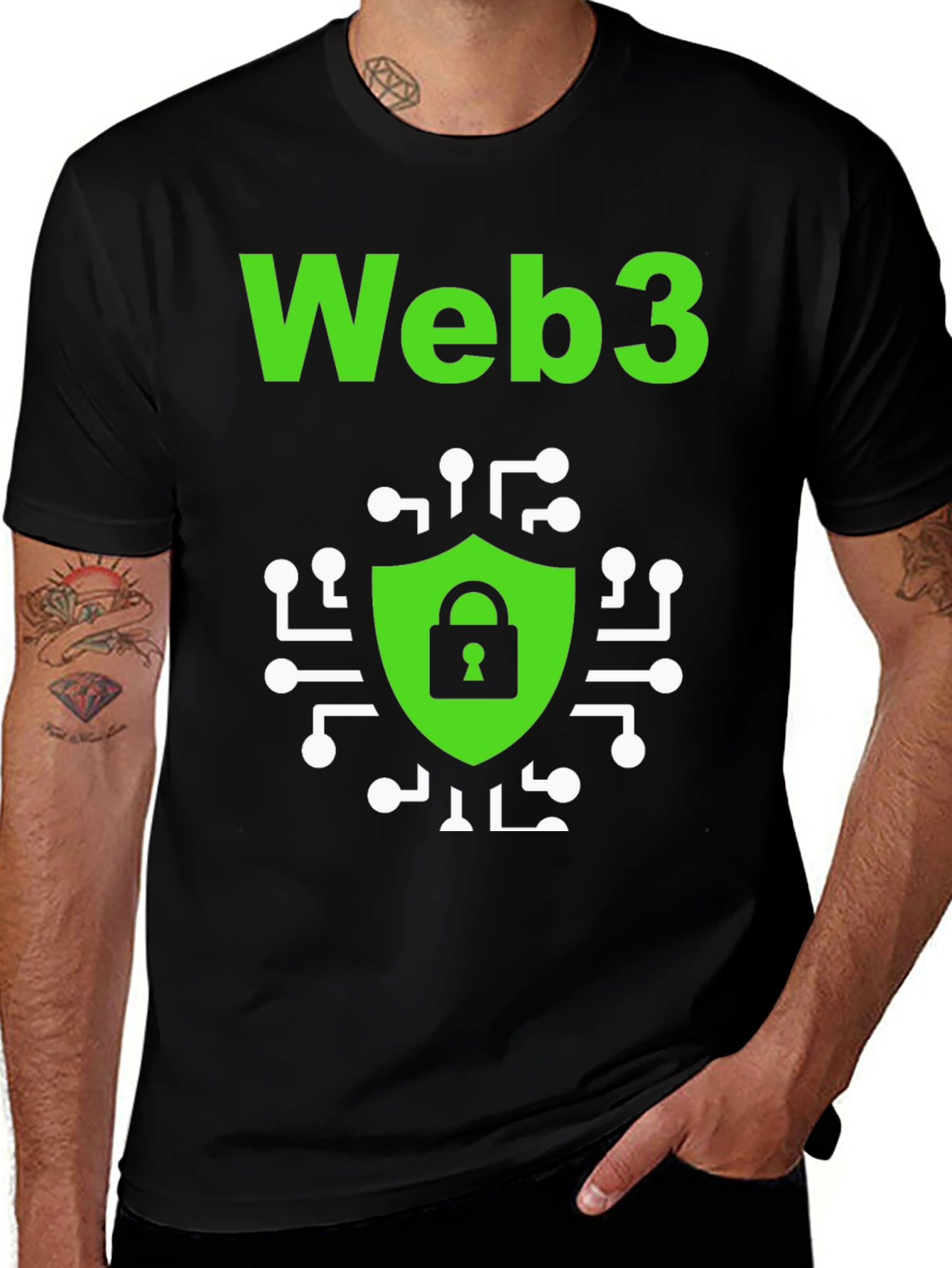 Web3 Security Graphic Tee - Black Cotton