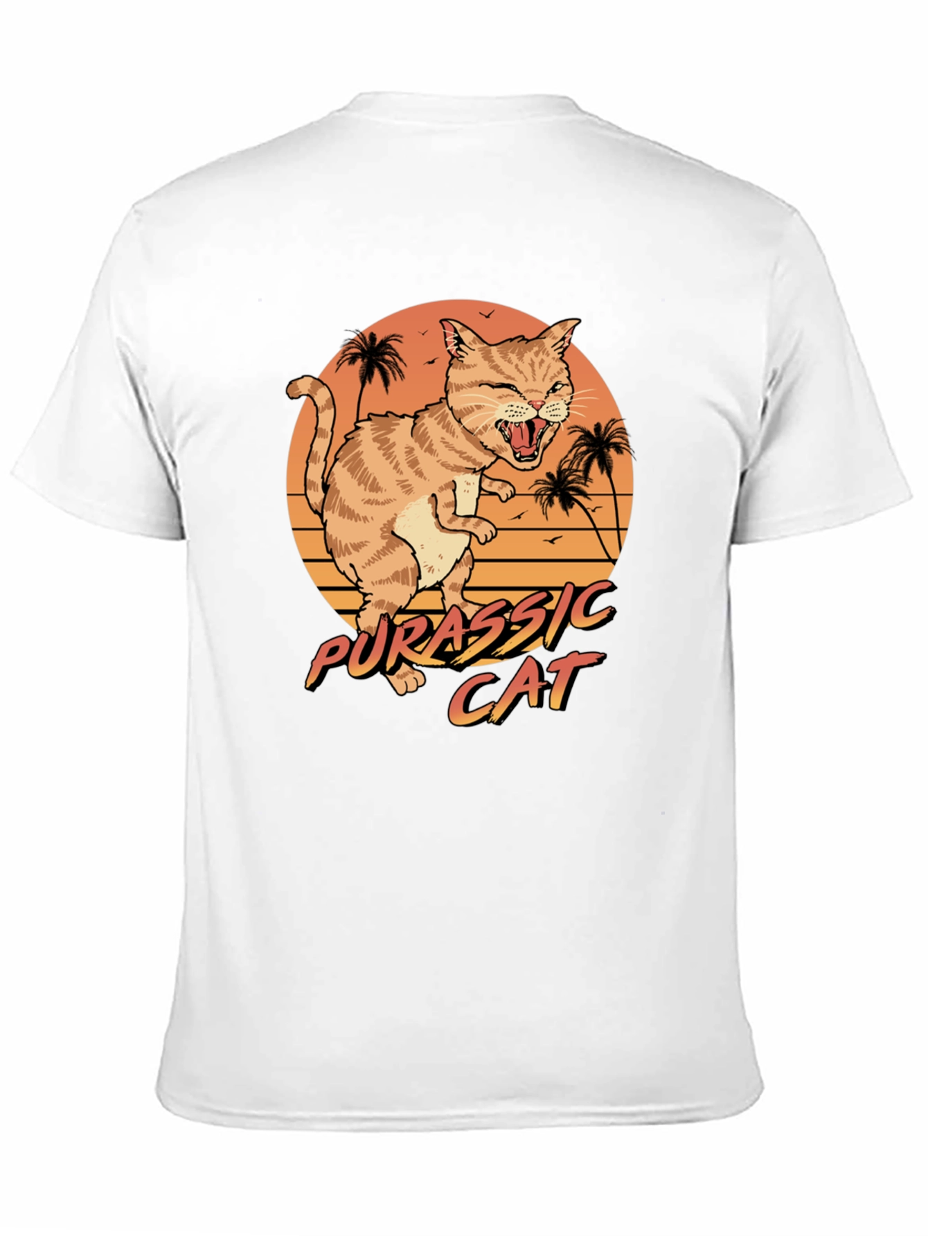 Jurassic Cat Graphic T-Shirt - Retro Style