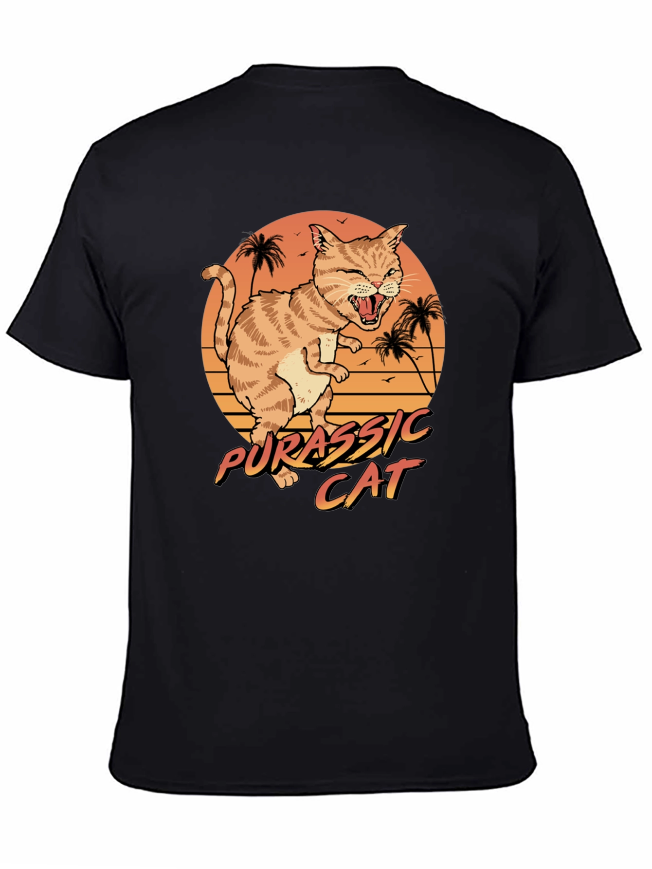 Jurassic Cat Graphic T-Shirt - Retro Style