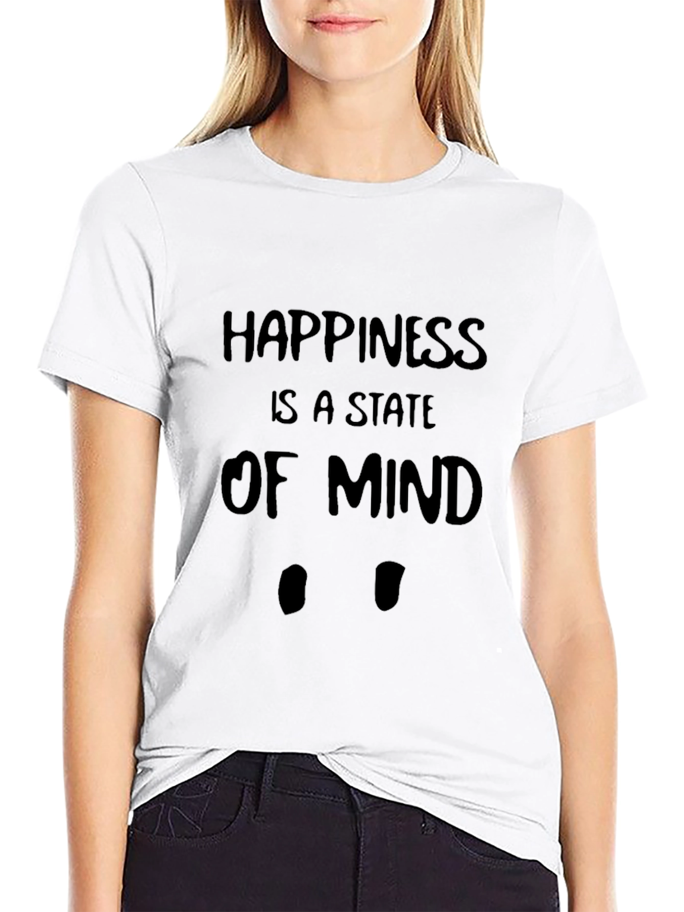 Happiness State of Mind Black T-Shirt