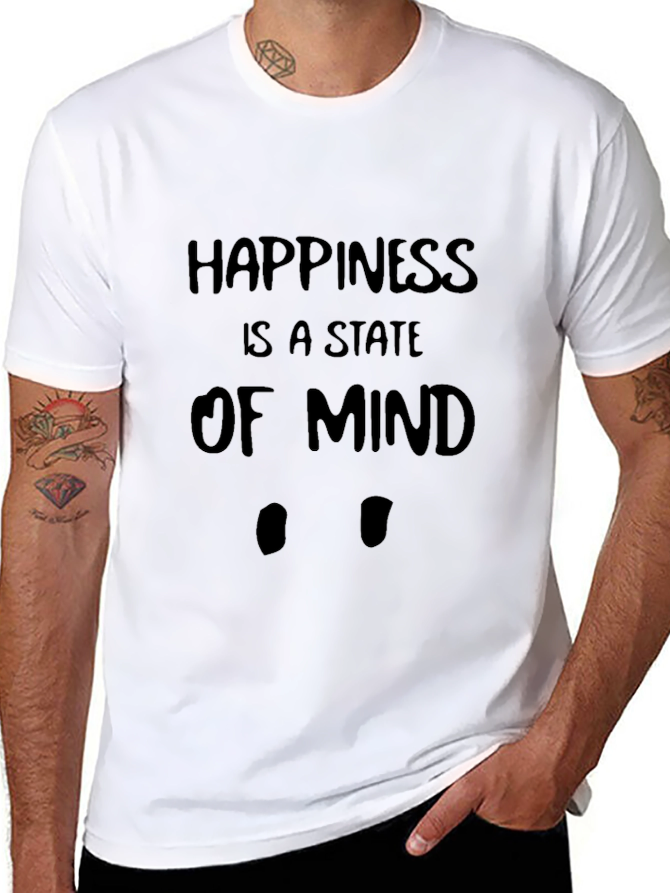 Happiness State of Mind Black T-Shirt