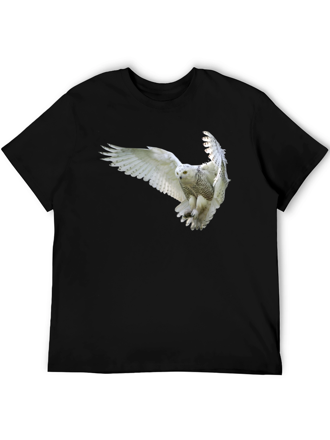 Snowy Owl Graphic Black T-Shirt