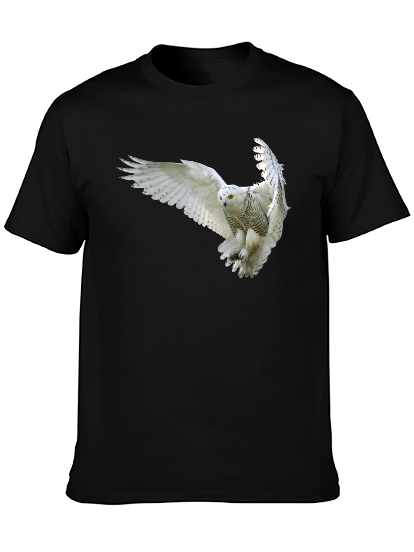 Snowy Owl Graphic Black T-Shirt