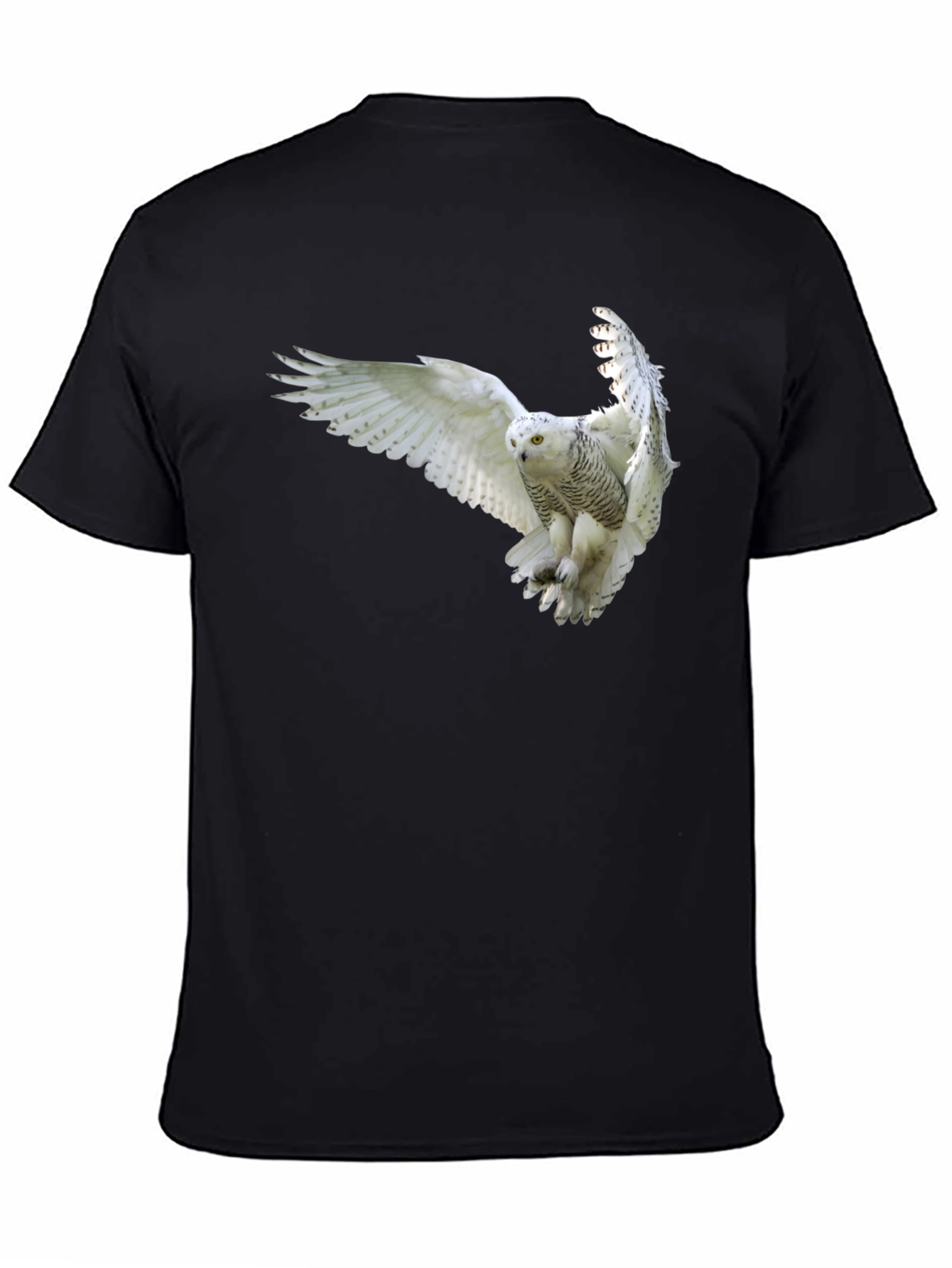 Snowy Owl Graphic Black T-Shirt