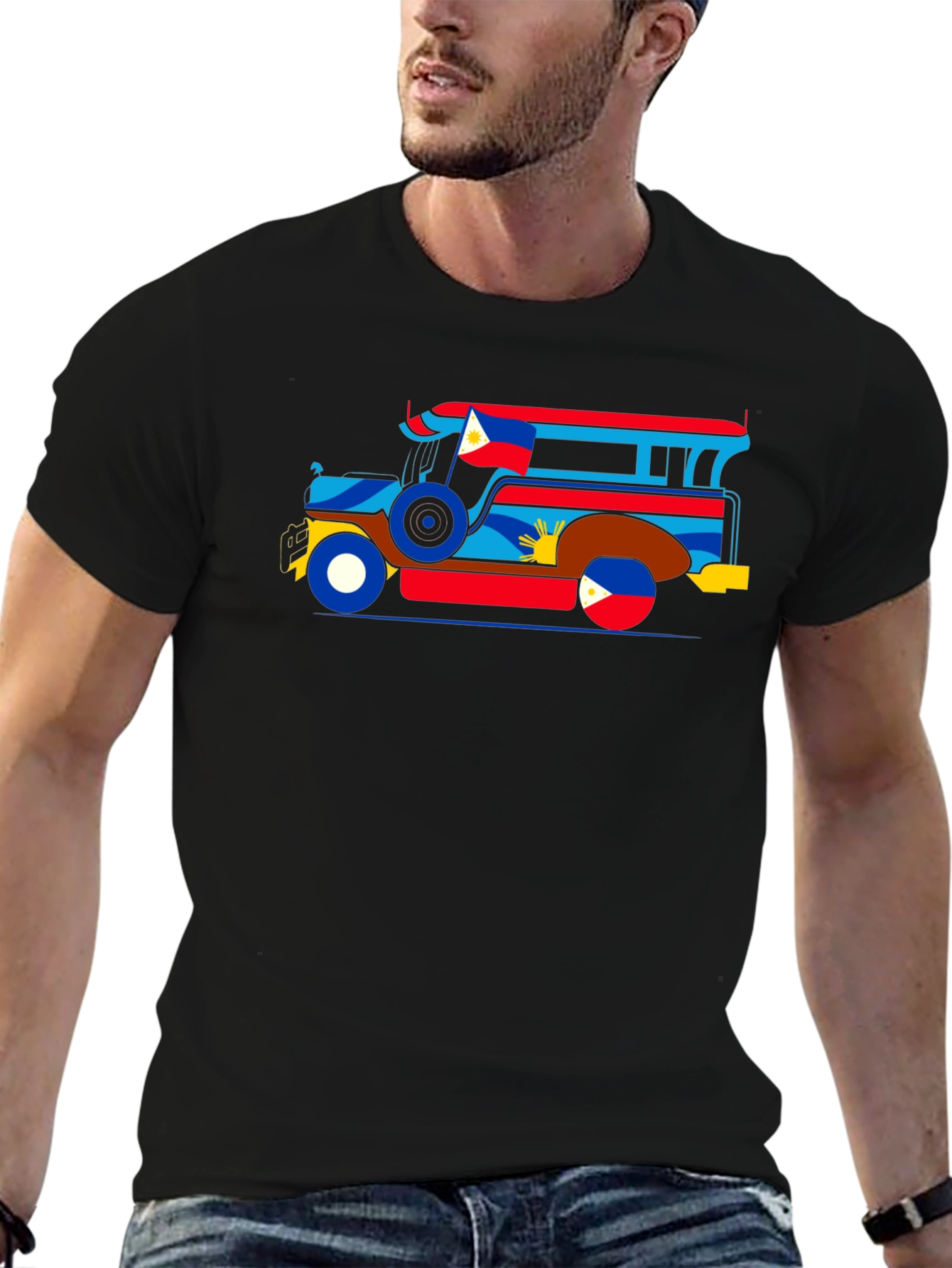 Filipino Jeepney Graphic Tee - Black