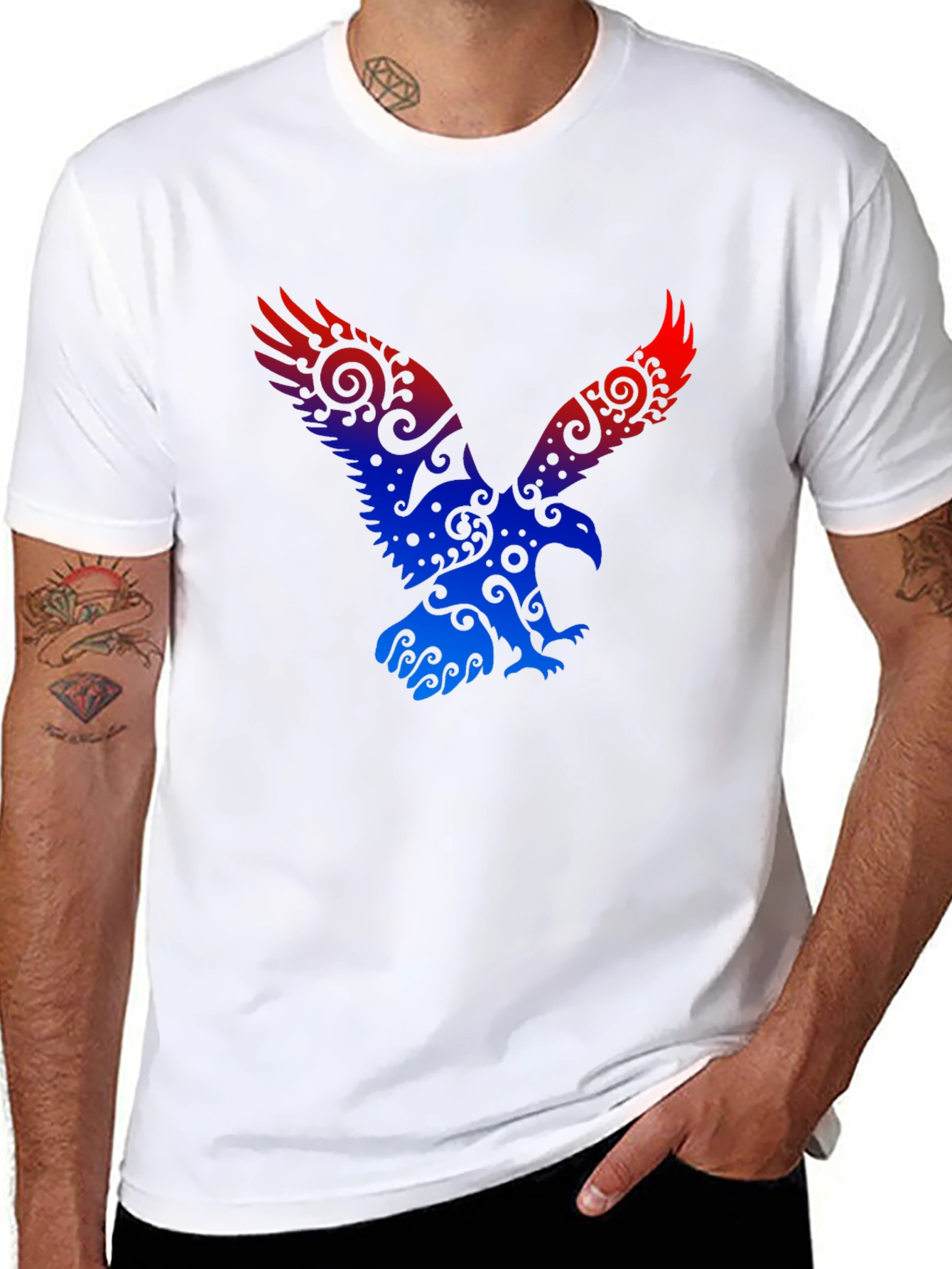 Eagle Graphic Print Black T-Shirt