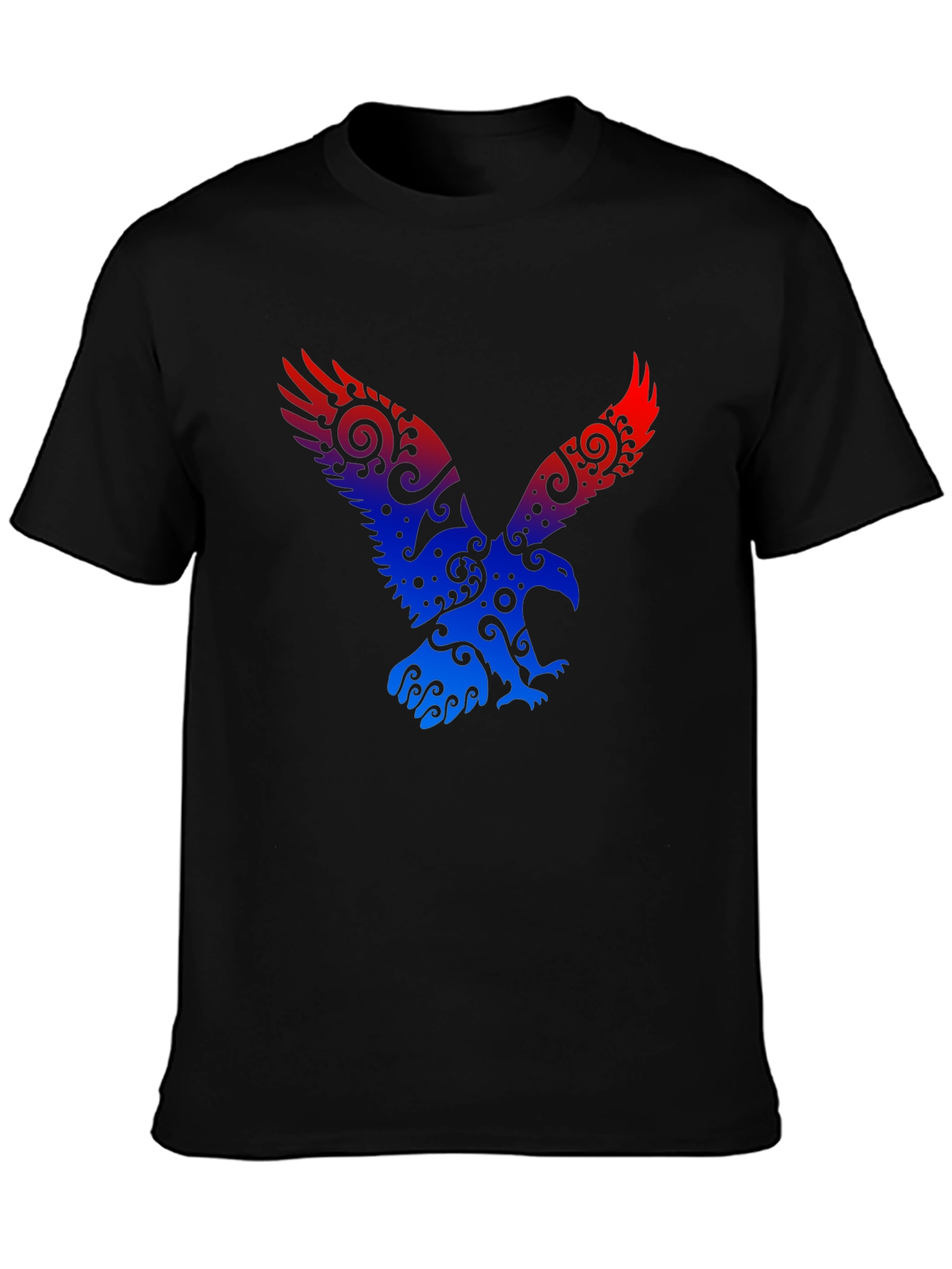 Eagle Graphic Print Black T-Shirt