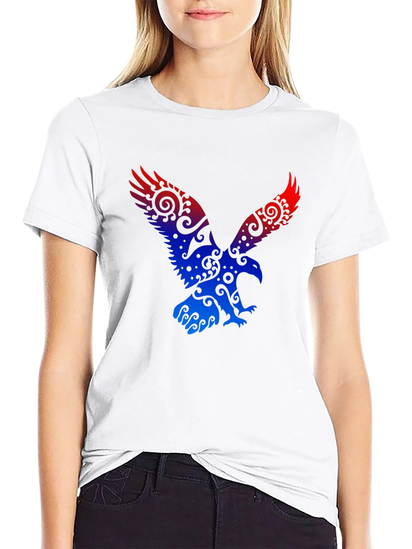 Eagle Graphic Print Black T-Shirt