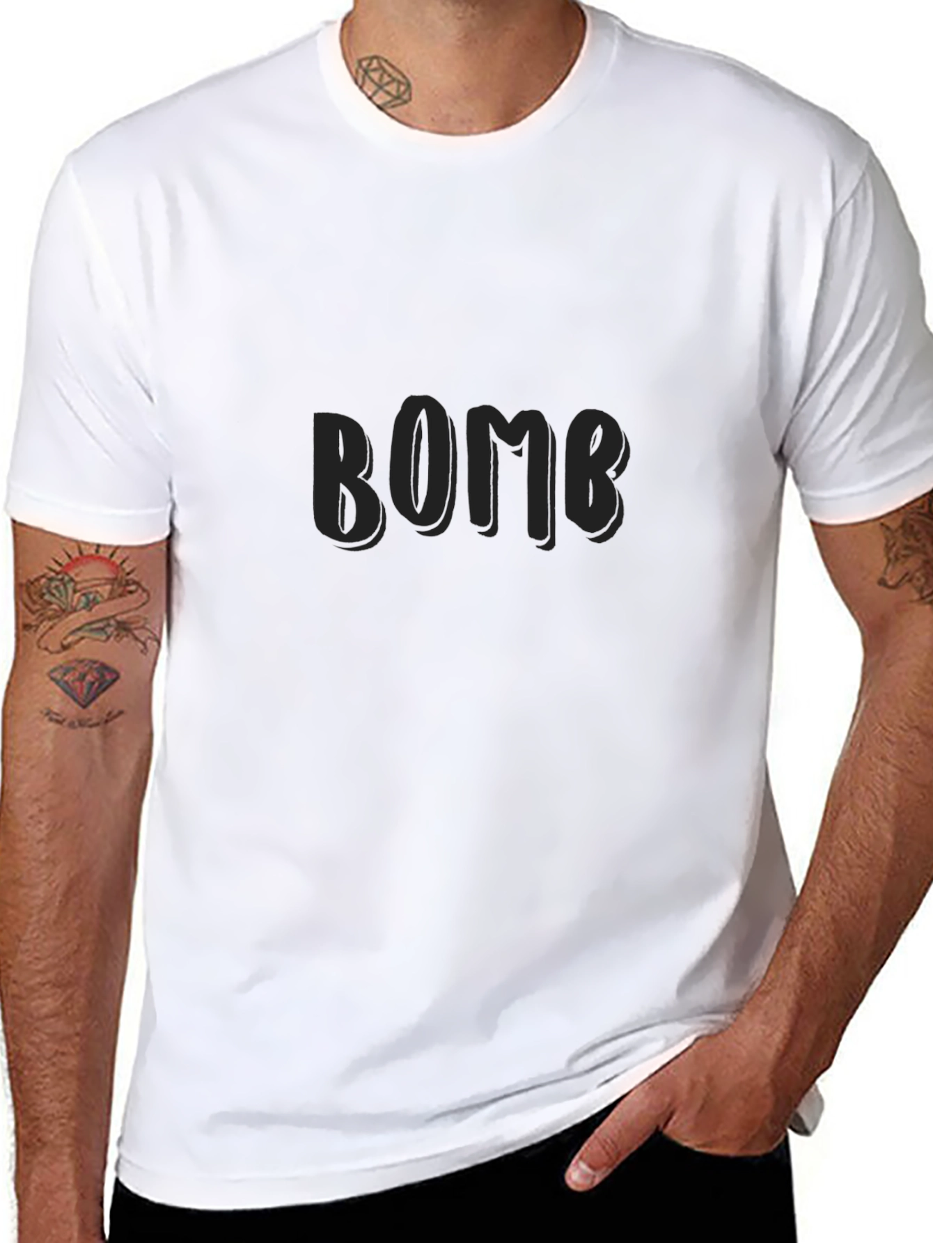Black BOMB Graphic T-Shirt for Casual Wear