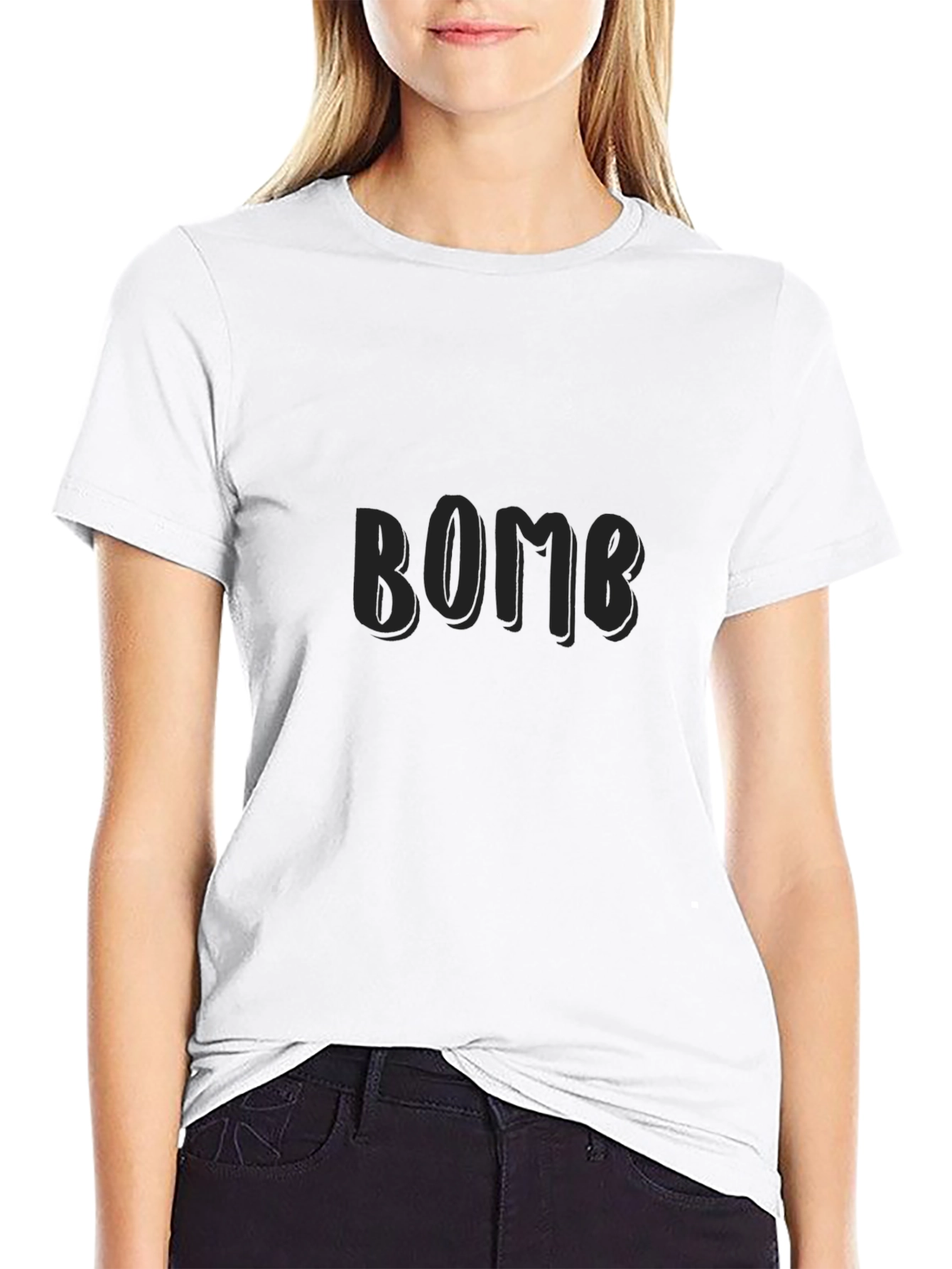 Black BOMB Graphic T-Shirt for Casual Wear