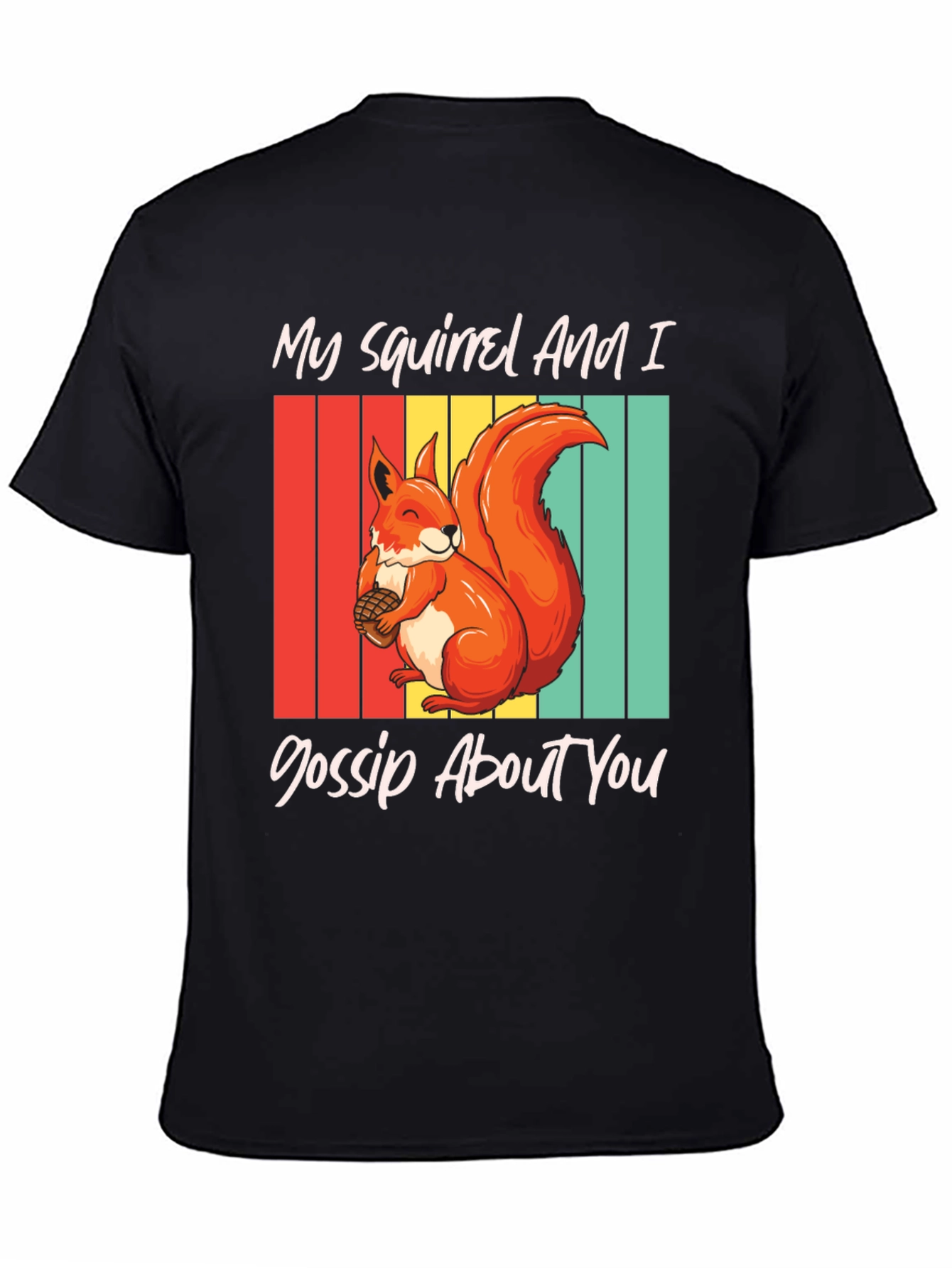 Squirrel Gossip Graphic Tee - Retro Style