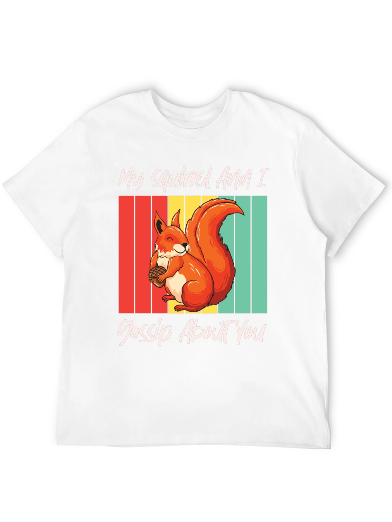 Squirrel Gossip Graphic Tee - Retro Style