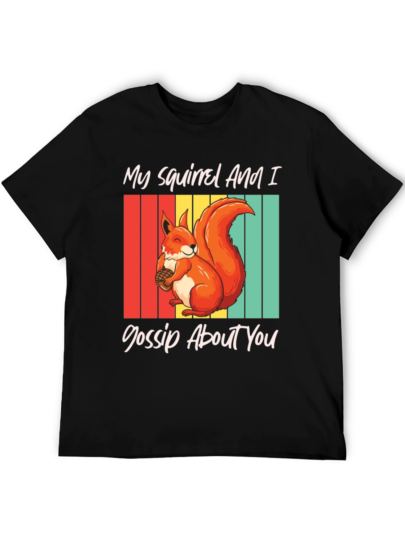 Squirrel Gossip Graphic Tee - Retro Style