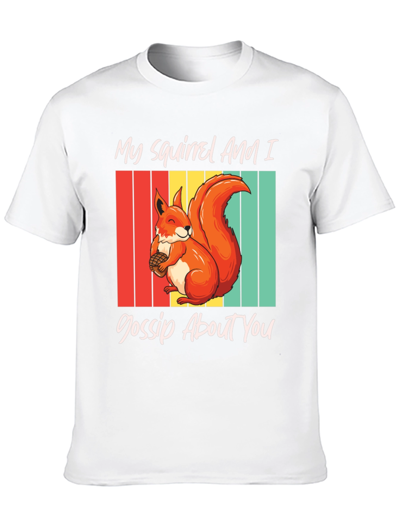 Squirrel Gossip Graphic Tee - Retro Style