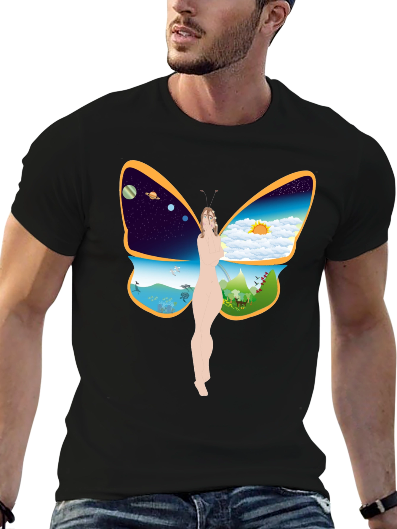 Nature Butterfly Graphic T-Shirt
