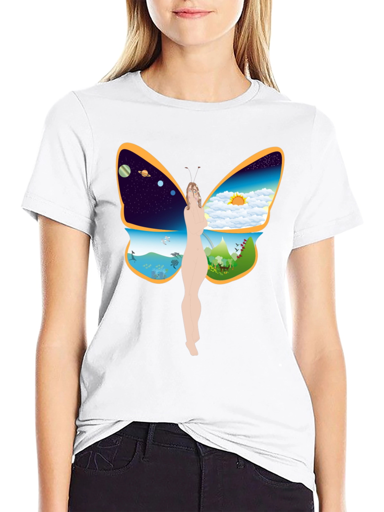 Nature Butterfly Graphic T-Shirt