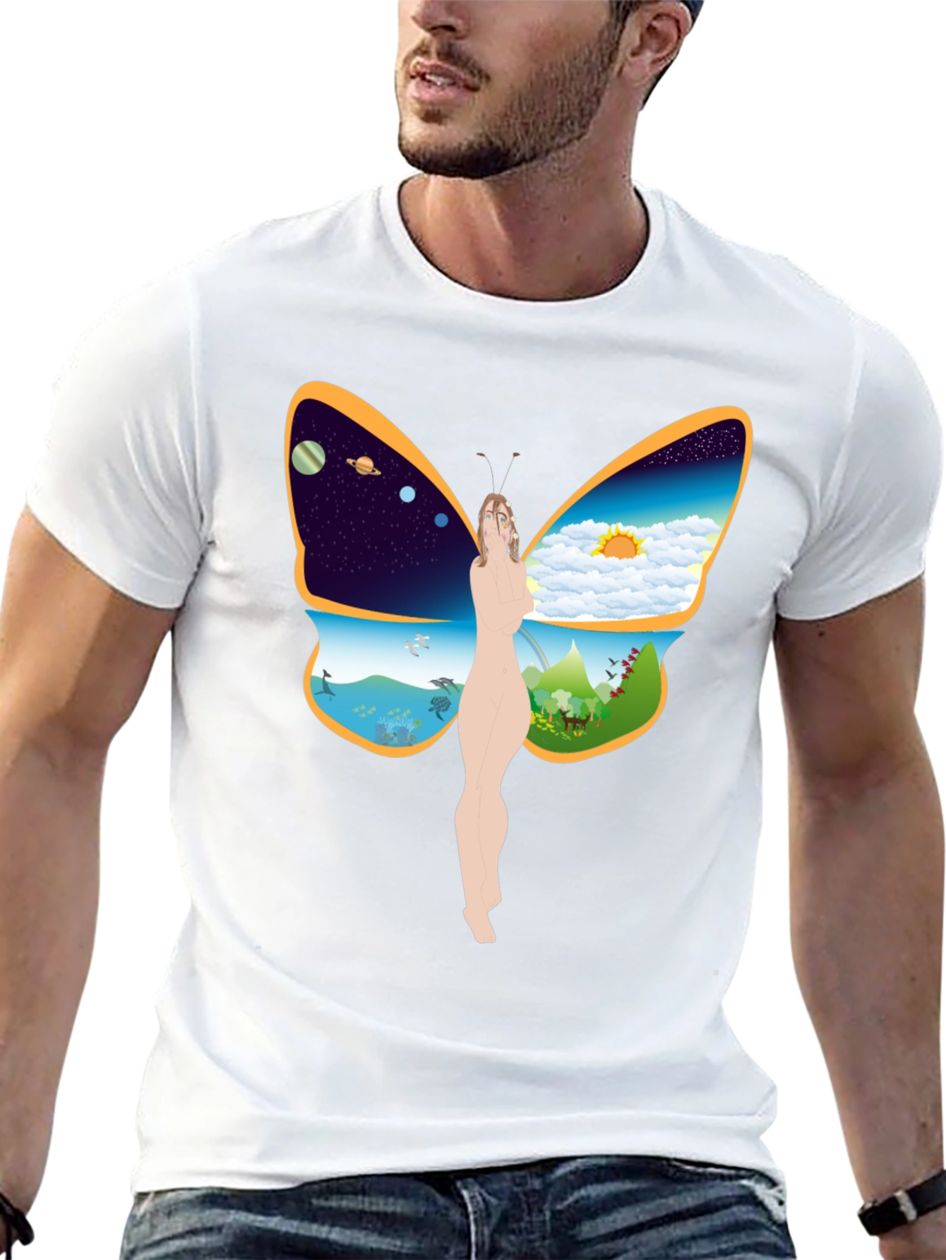 Nature Butterfly Graphic T-Shirt