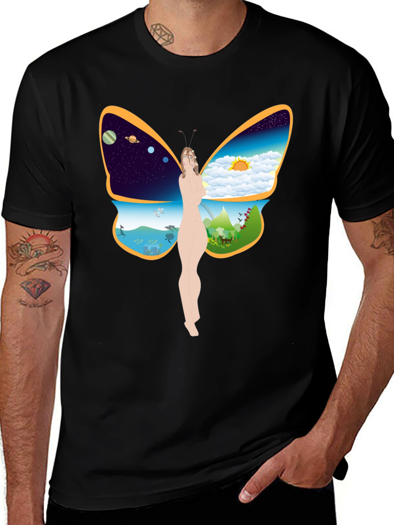 Nature Butterfly Graphic T-Shirt