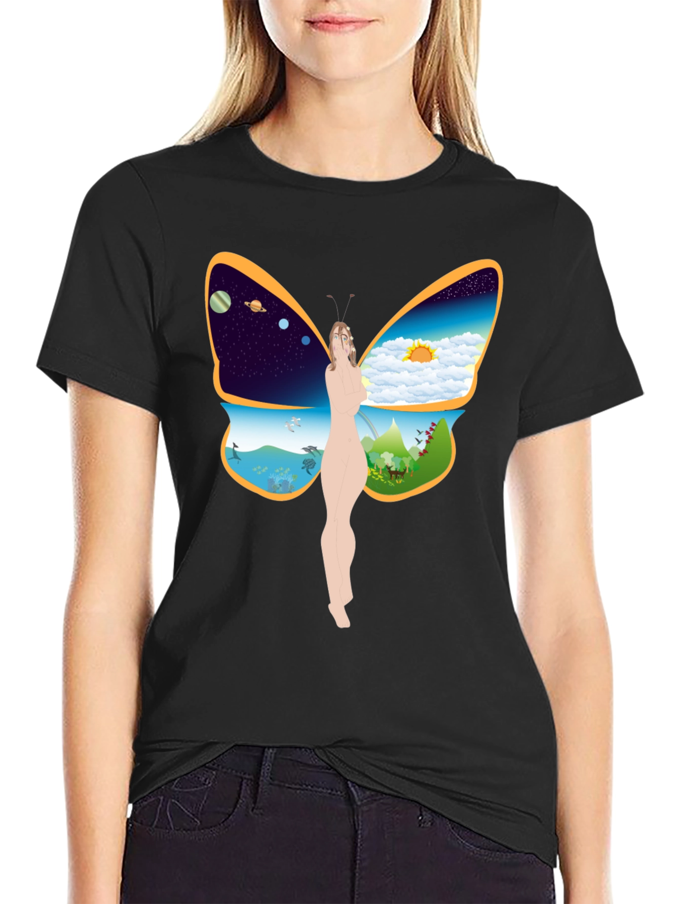 Nature Butterfly Graphic T-Shirt