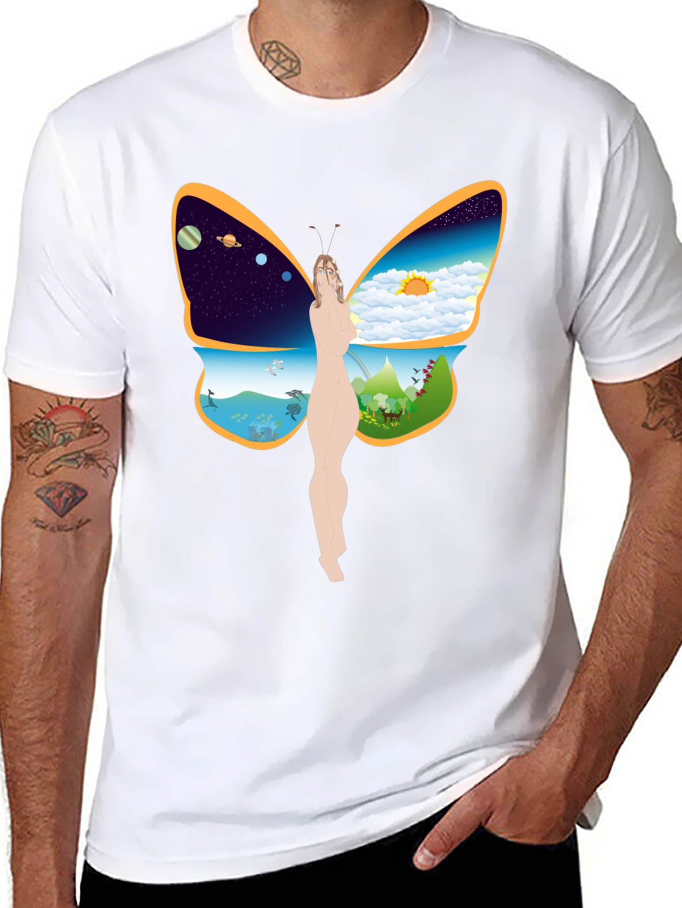 Nature Butterfly Graphic T-Shirt