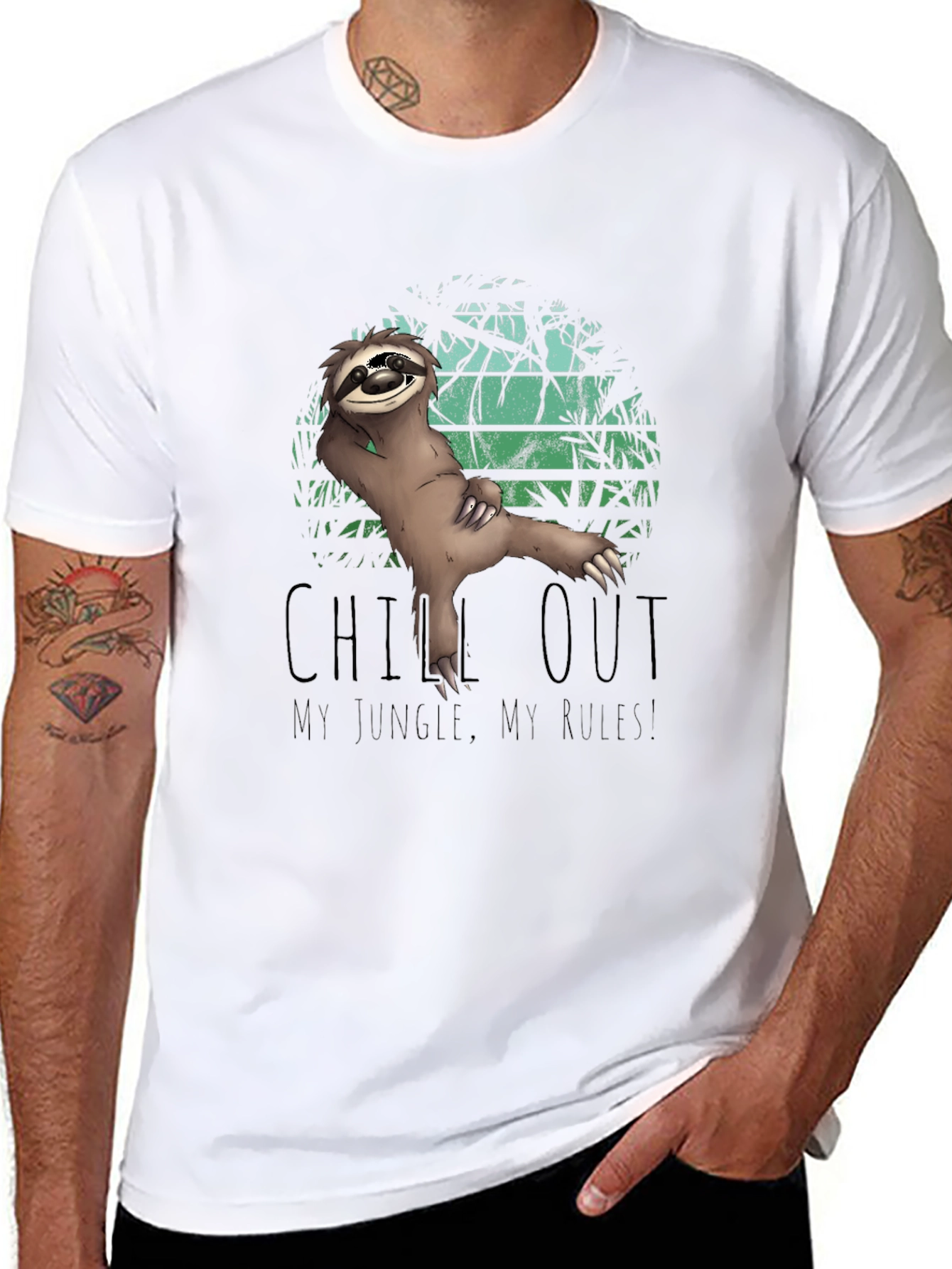 Chill Out Sloth Graphic T-Shirt - Jungle Style