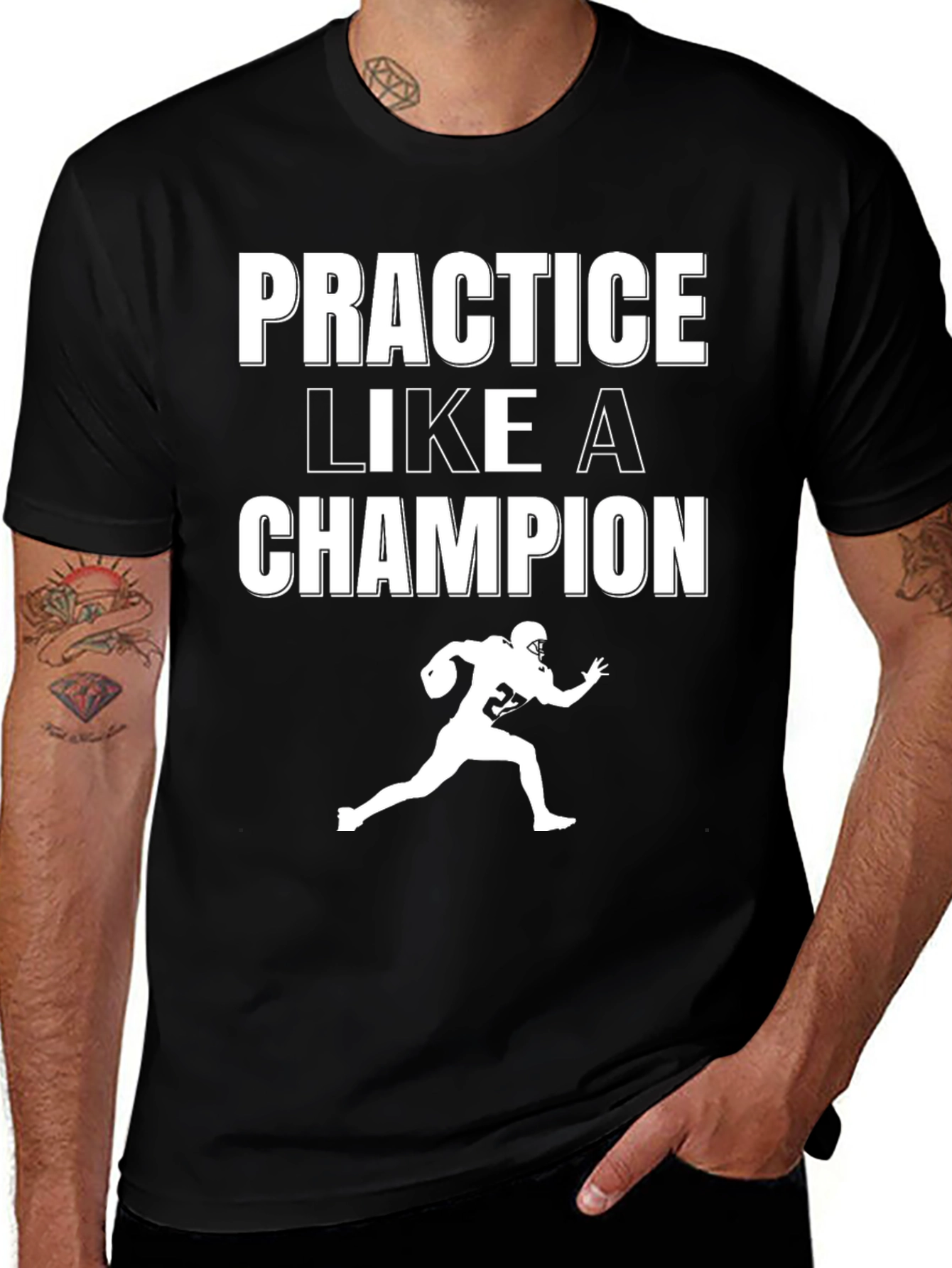 Practice Like a Champion Football Graphic Tee