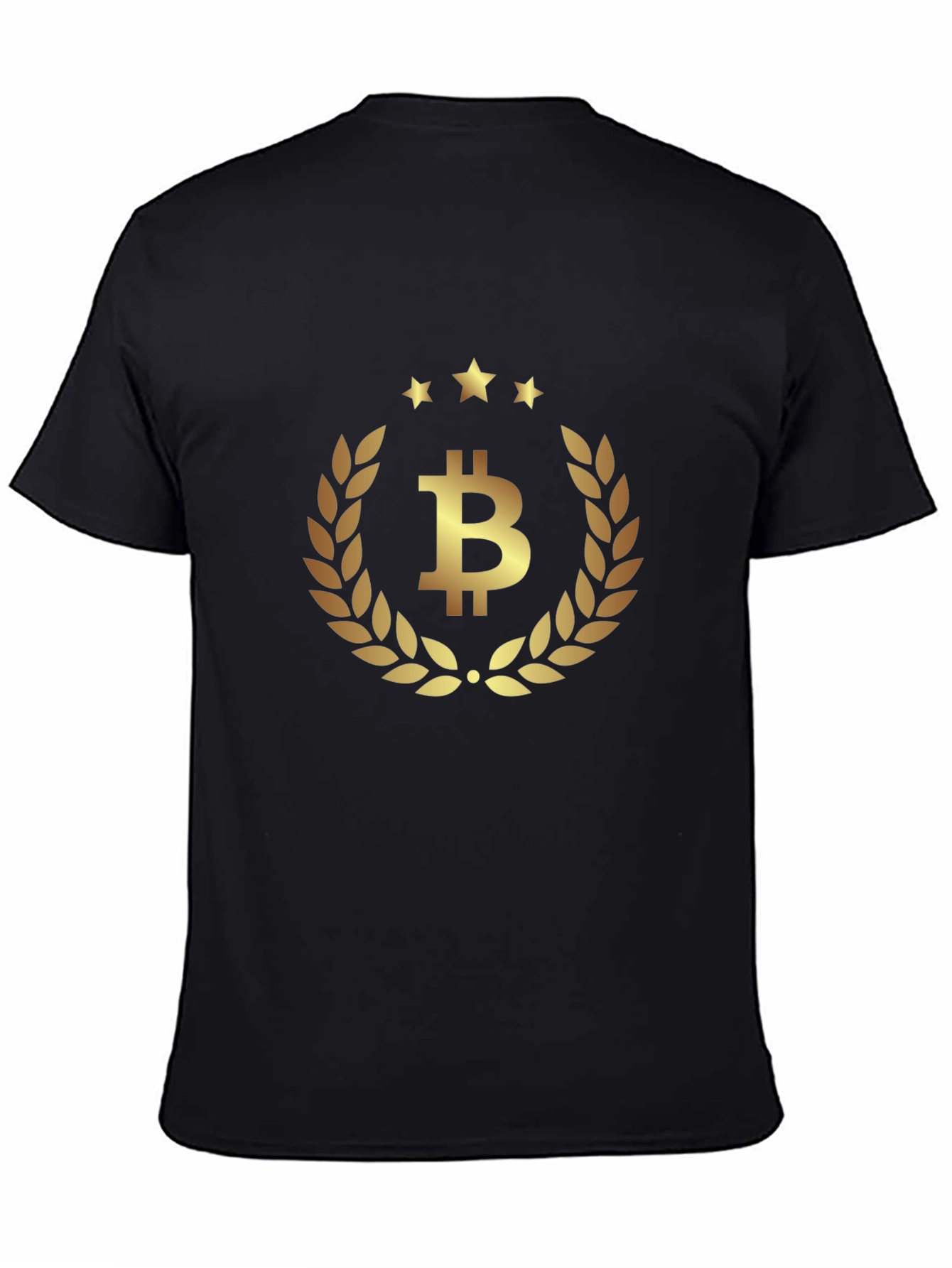 Bitcoin Laurel Wreath Black T-Shirt