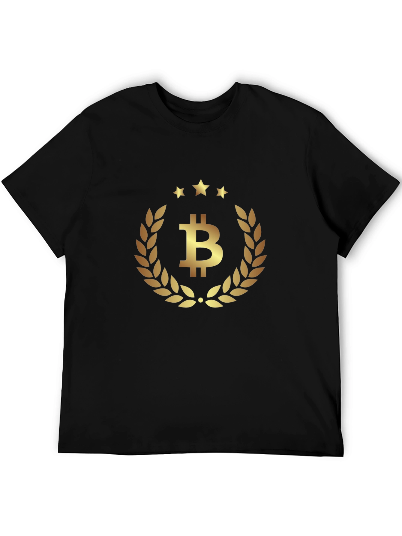 Bitcoin Laurel Wreath Black T-Shirt