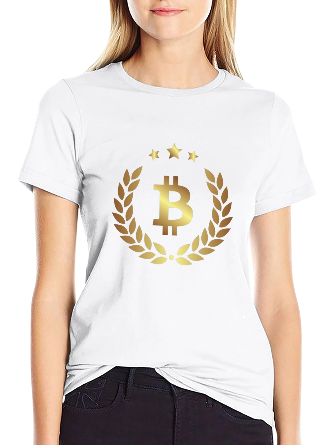 Bitcoin Laurel Wreath Black T-Shirt