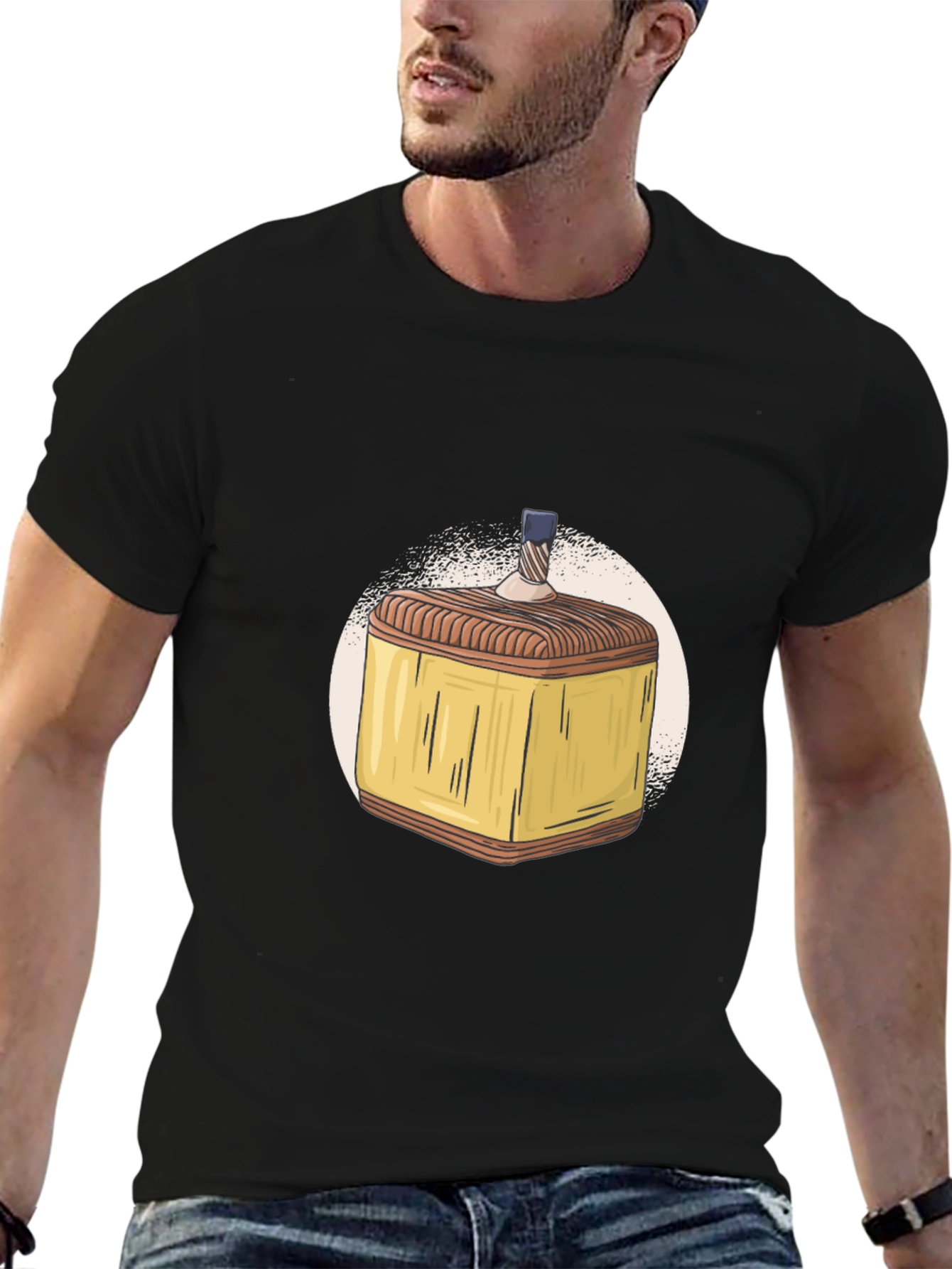 Hanukkah Dreidel Graphic T-Shirt - Mens Black Tee