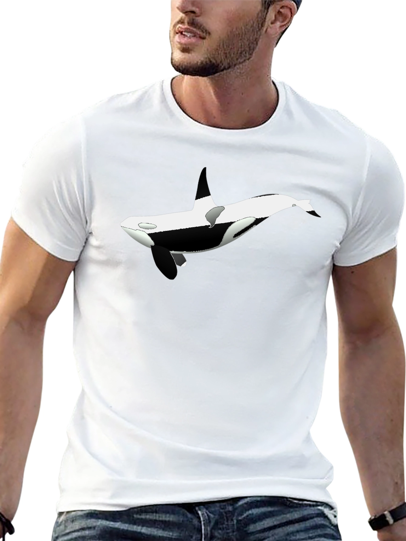 Orca Graphic Tee - Black Cotton Blend