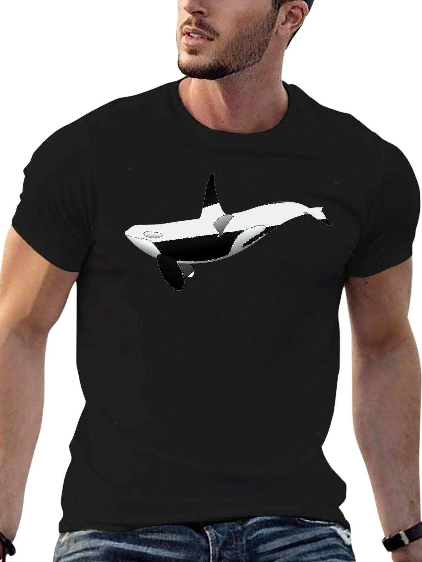 Orca Graphic Tee - Black Cotton Blend