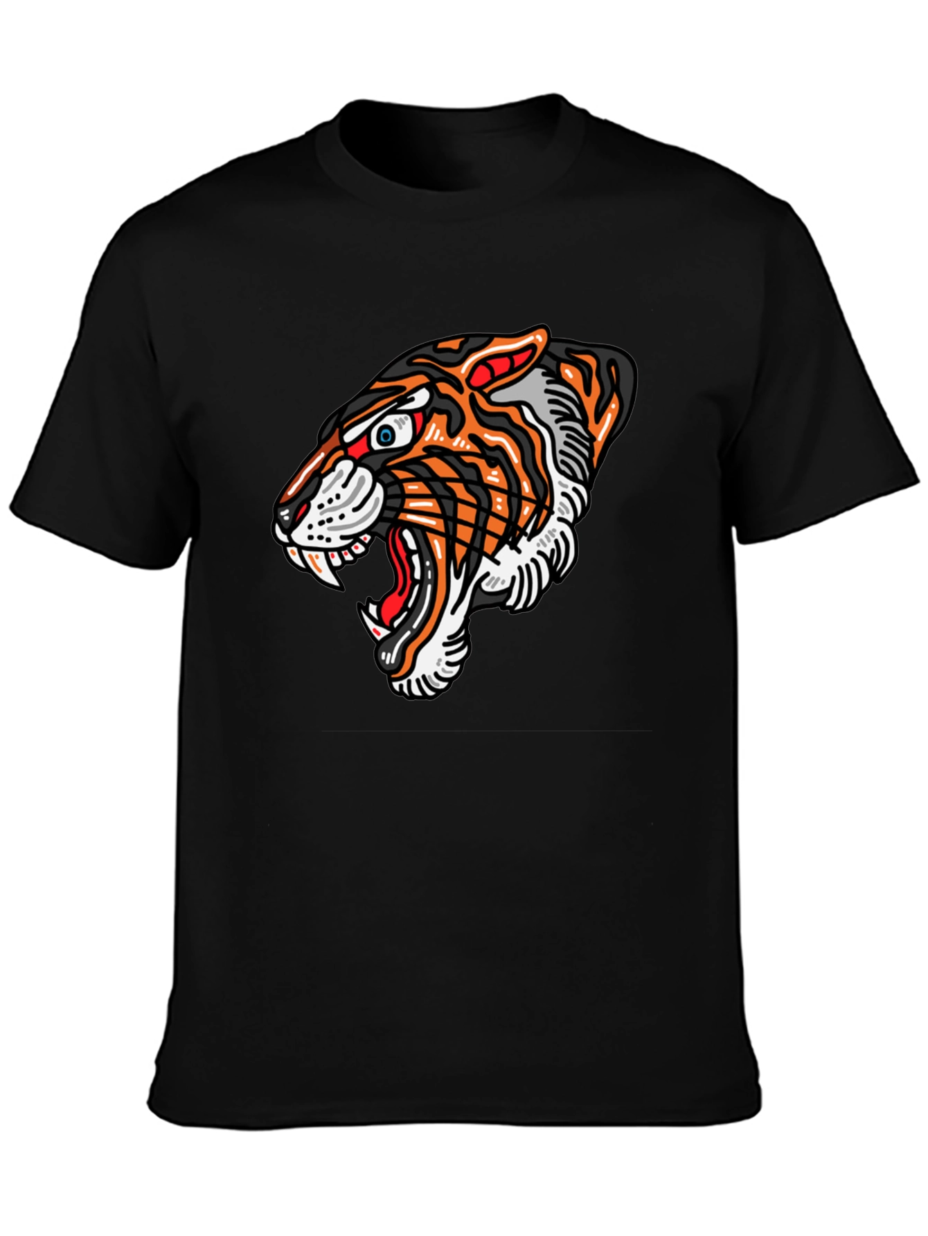 Tiger Graphic Print Black T-Shirt