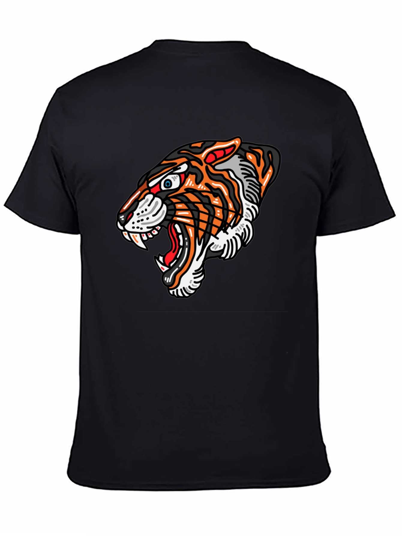 Tiger Graphic Print Black T-Shirt