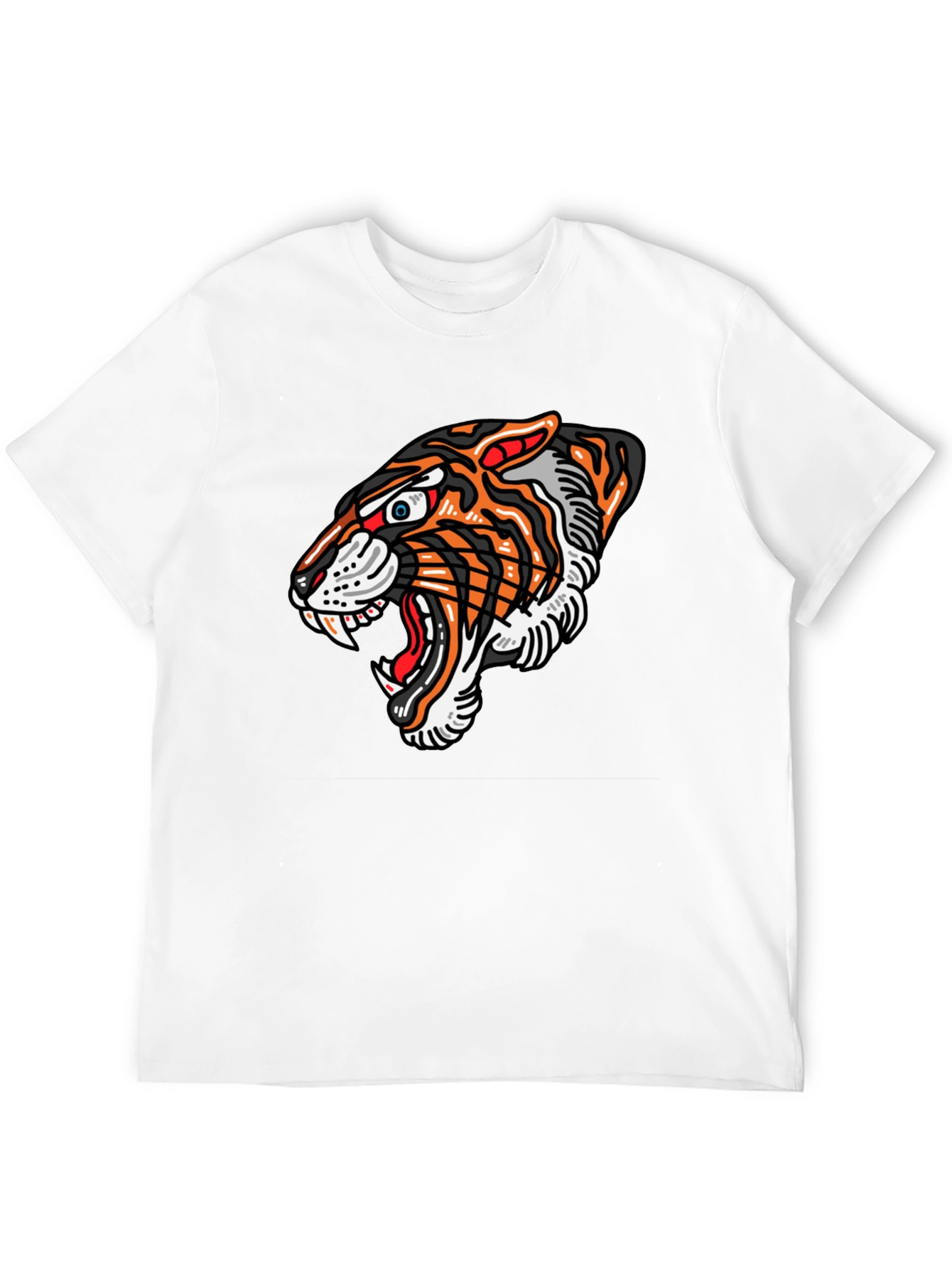 Tiger Graphic Print Black T-Shirt
