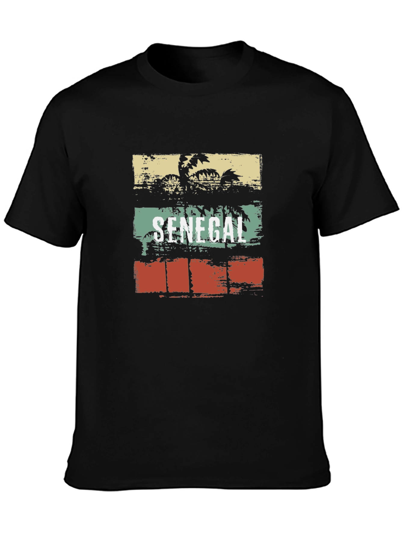 Senegal Palm Tree Black T-Shirt