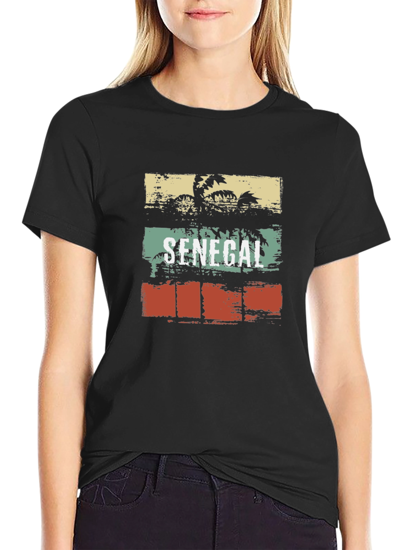 Senegal Palm Tree Black T-Shirt